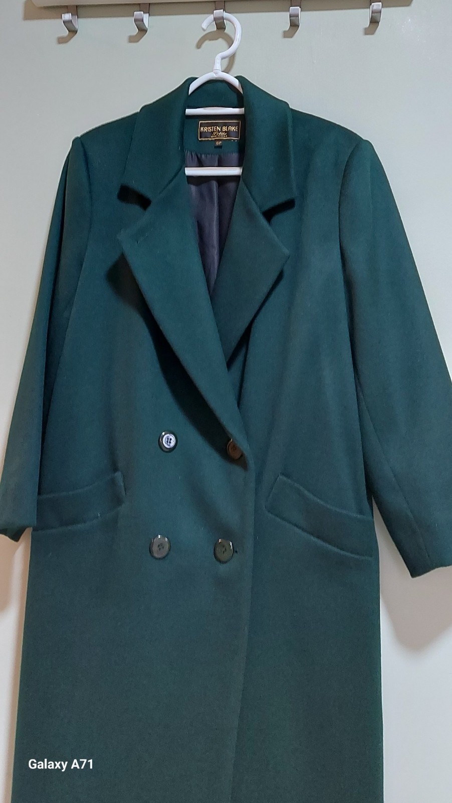 Kristen Blake Size 6 Petite Women’s Hunter Green Winter Overcoat 100% Wool EUC