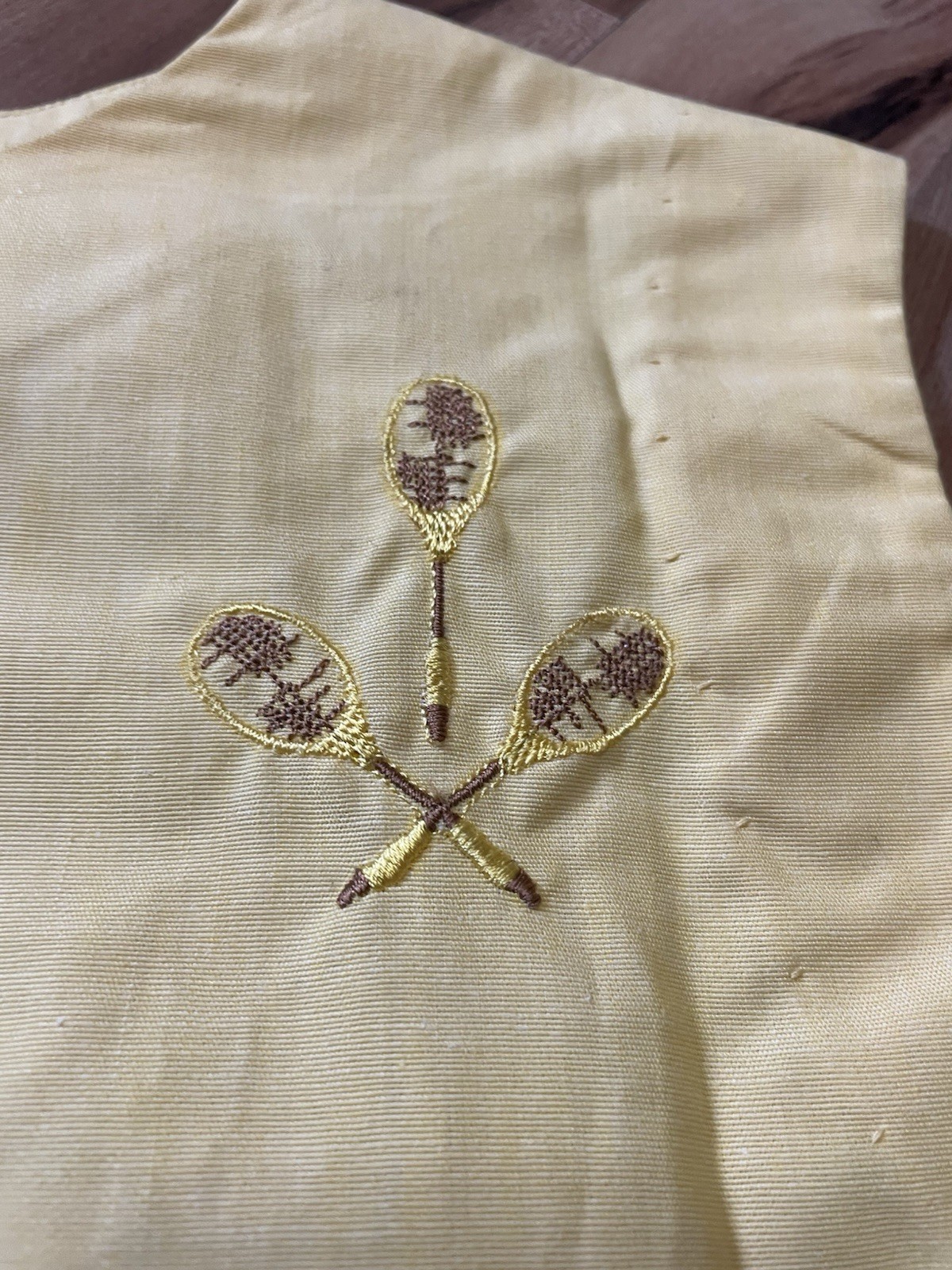 VTG 60/70s Dutchmaid Yellow Tennis Dress-Embroidered Rackets-Preppy-Mad Men vibe