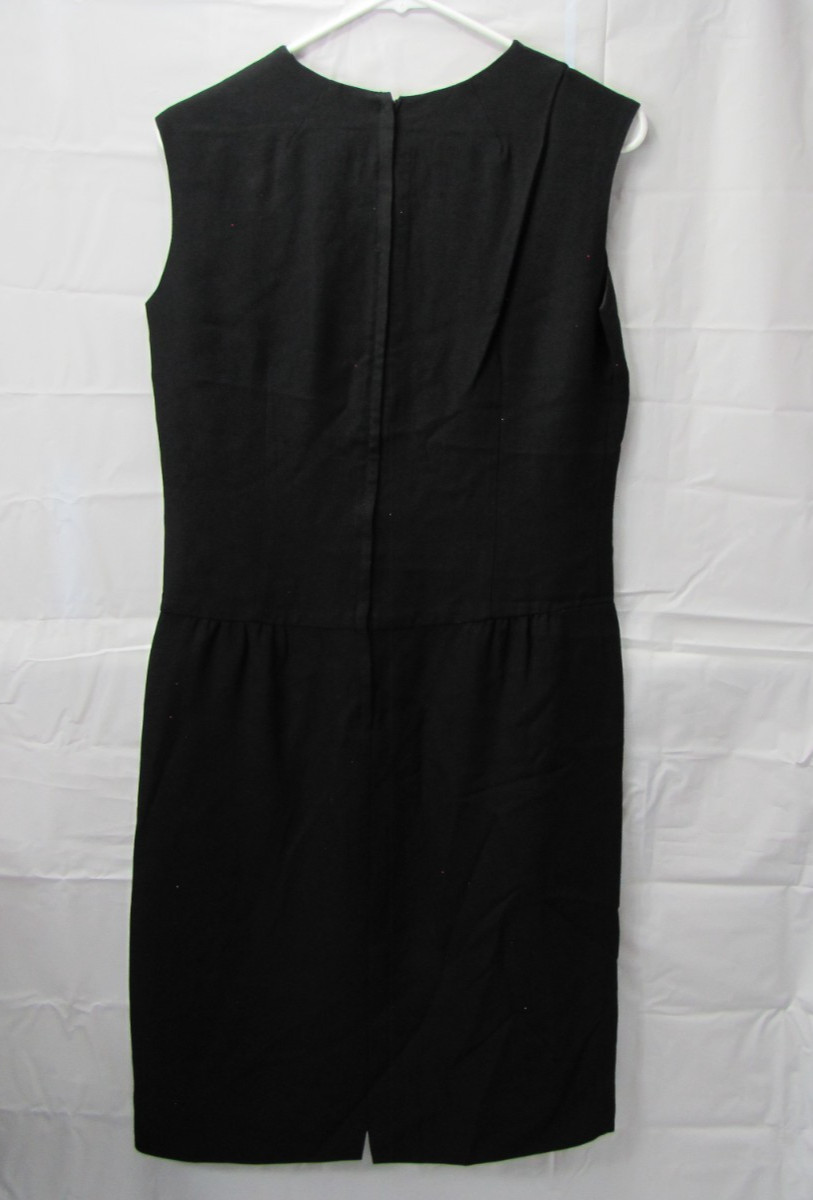JOSEPH MAGNIN 1960’s Vintage Black Pantsuit Tunic Top + Pants Rayon 26″ Waist