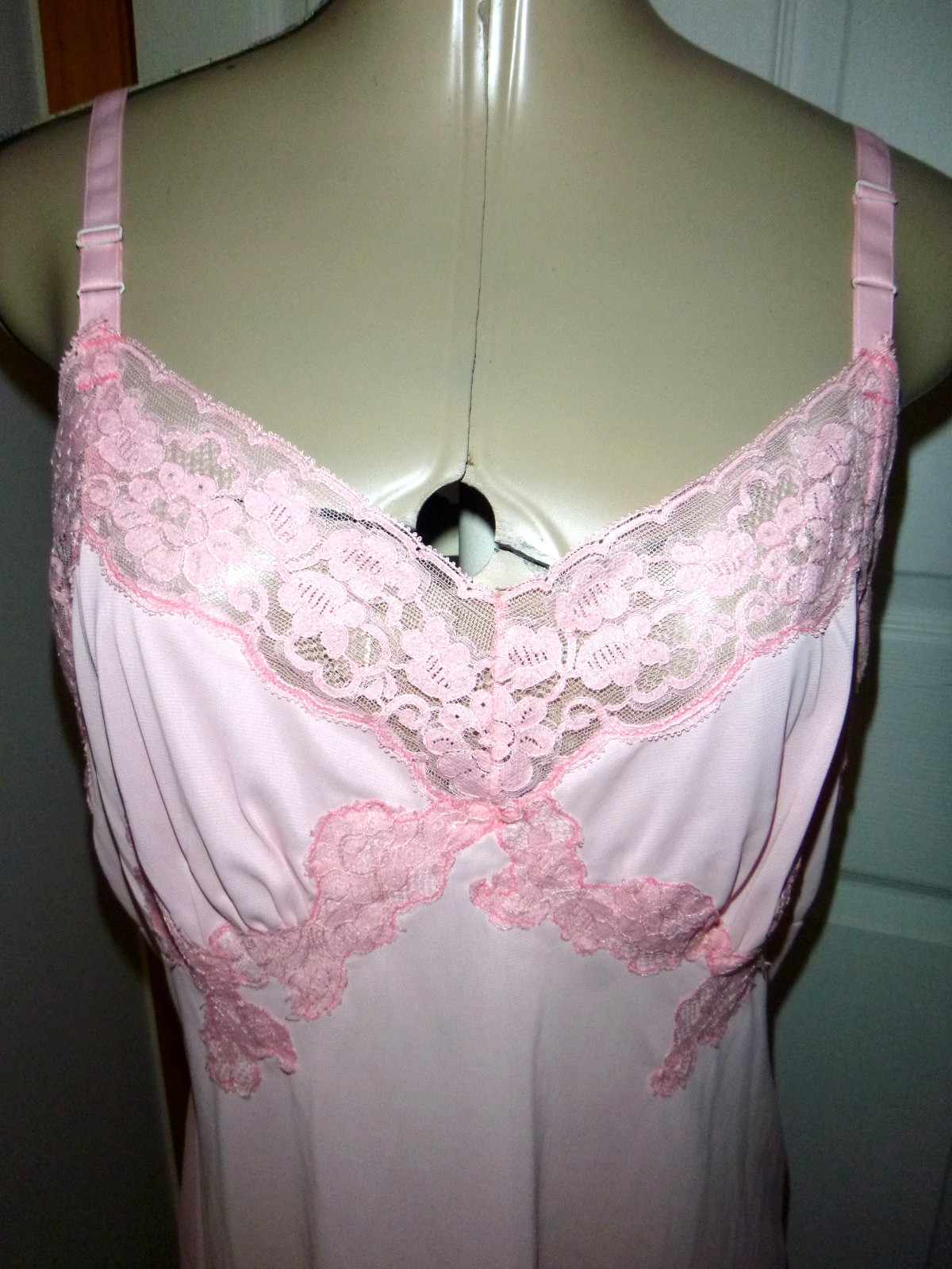 Vintage Pink Full Slip Petticoat Chemise Lingerie Val Mode Size 38