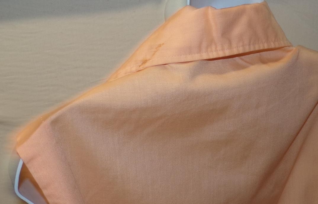 VTG RETRO 50s 60s Cotton PEACH Blouse NEW OLD STOCK NOS 34 B BOHO BEACH BUTTON