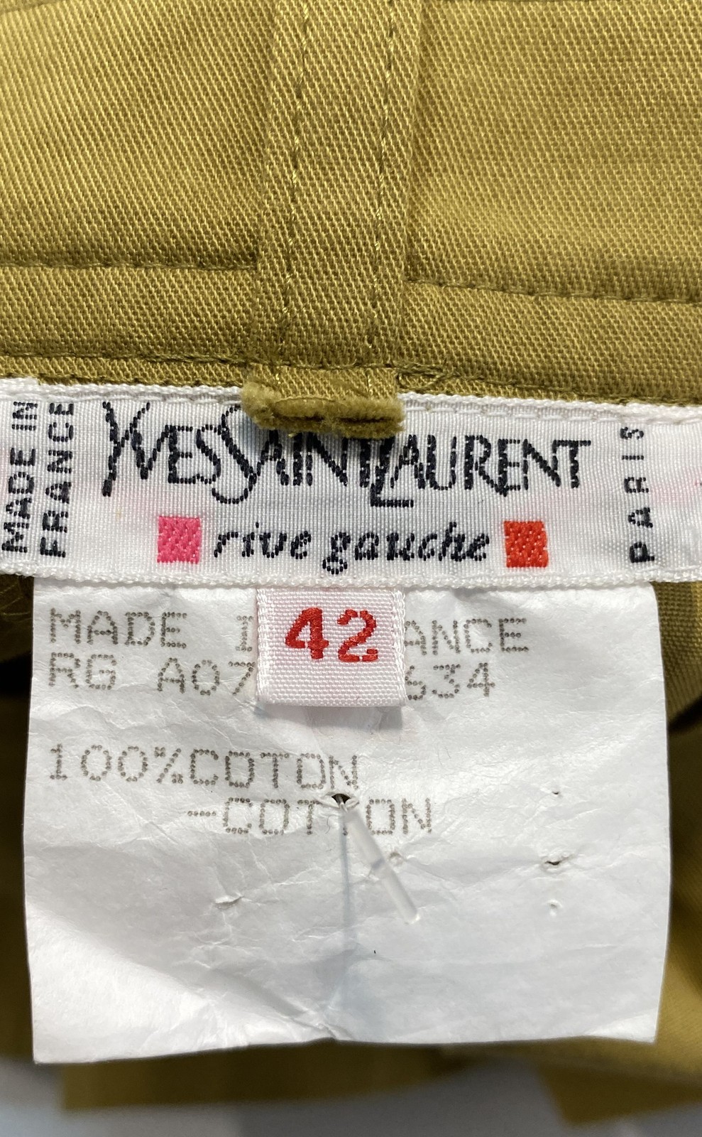 Vintage 90s Yves Saint Laurent Rive Gauche Citron Yellow Culotte Shorts Sz 42