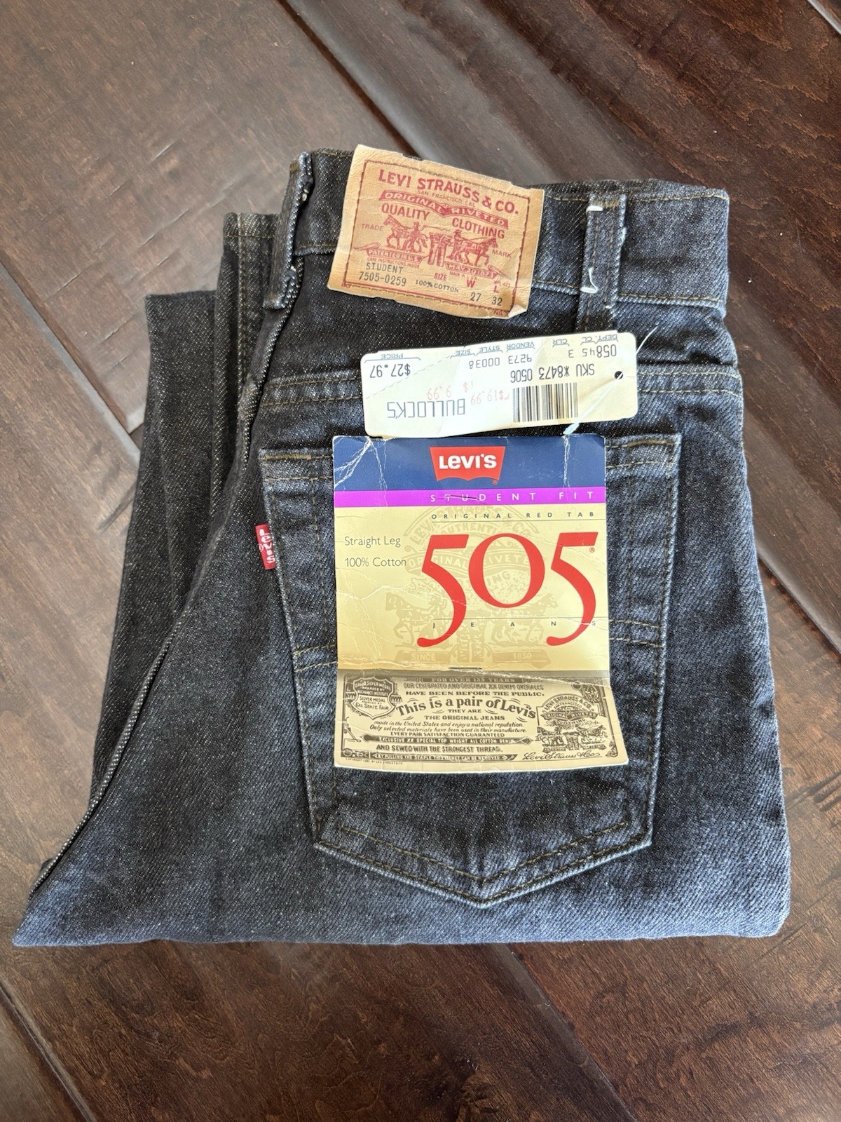Vintage Levi’s 505 Student Fit Jeans – Deadstock (1988) – 27×32 – Made in USA