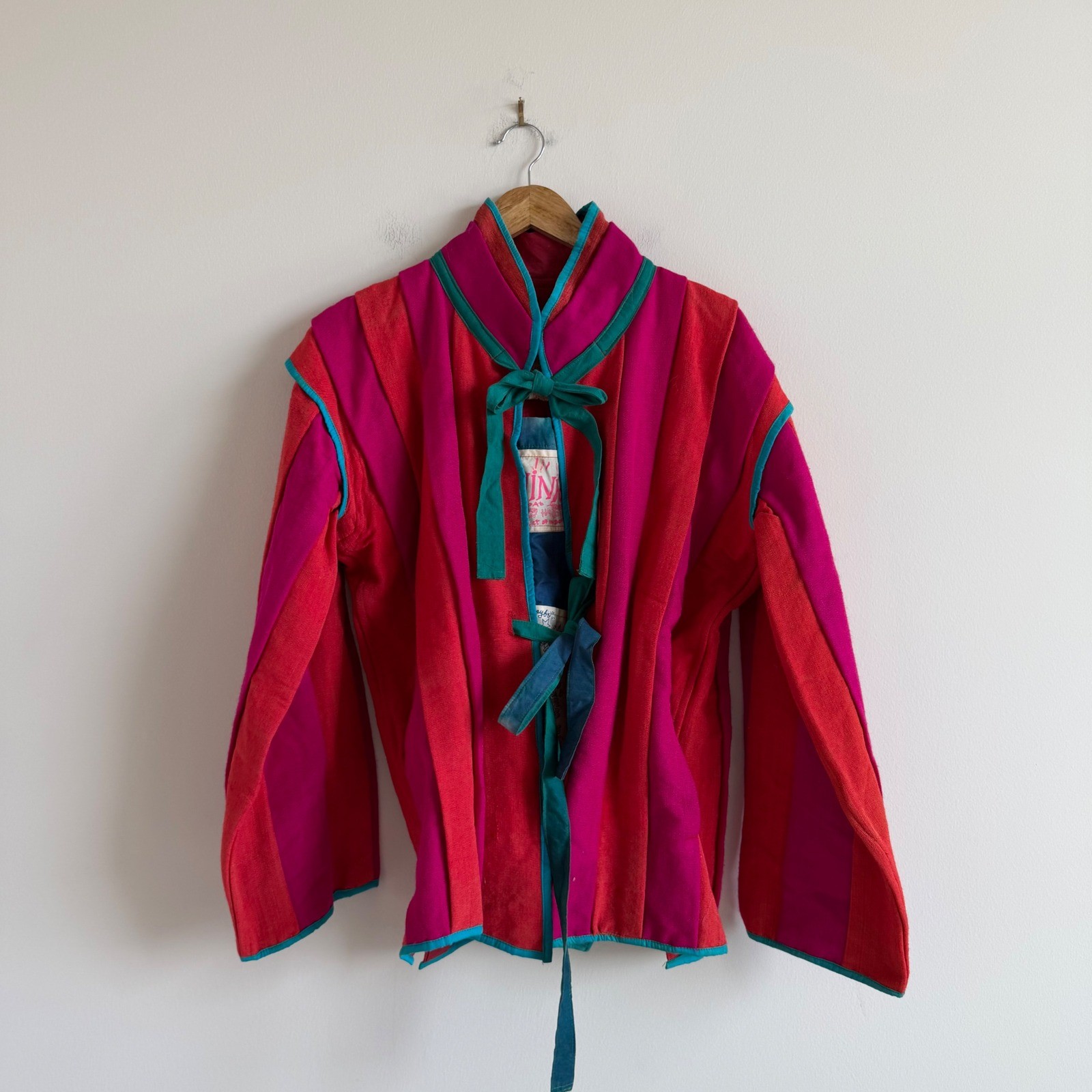 Vintage Rare Space Islands Light Industries Striped Handwoven Jacket