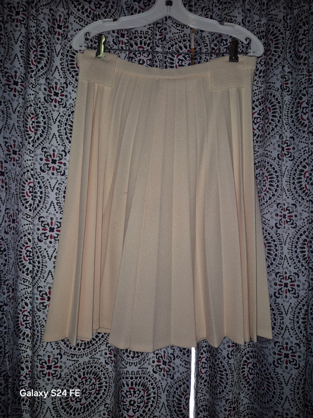 Vintage Talbots Pleated Skirt Size 12 Pastel Yellow Cream Made in USA Midi A-Lin