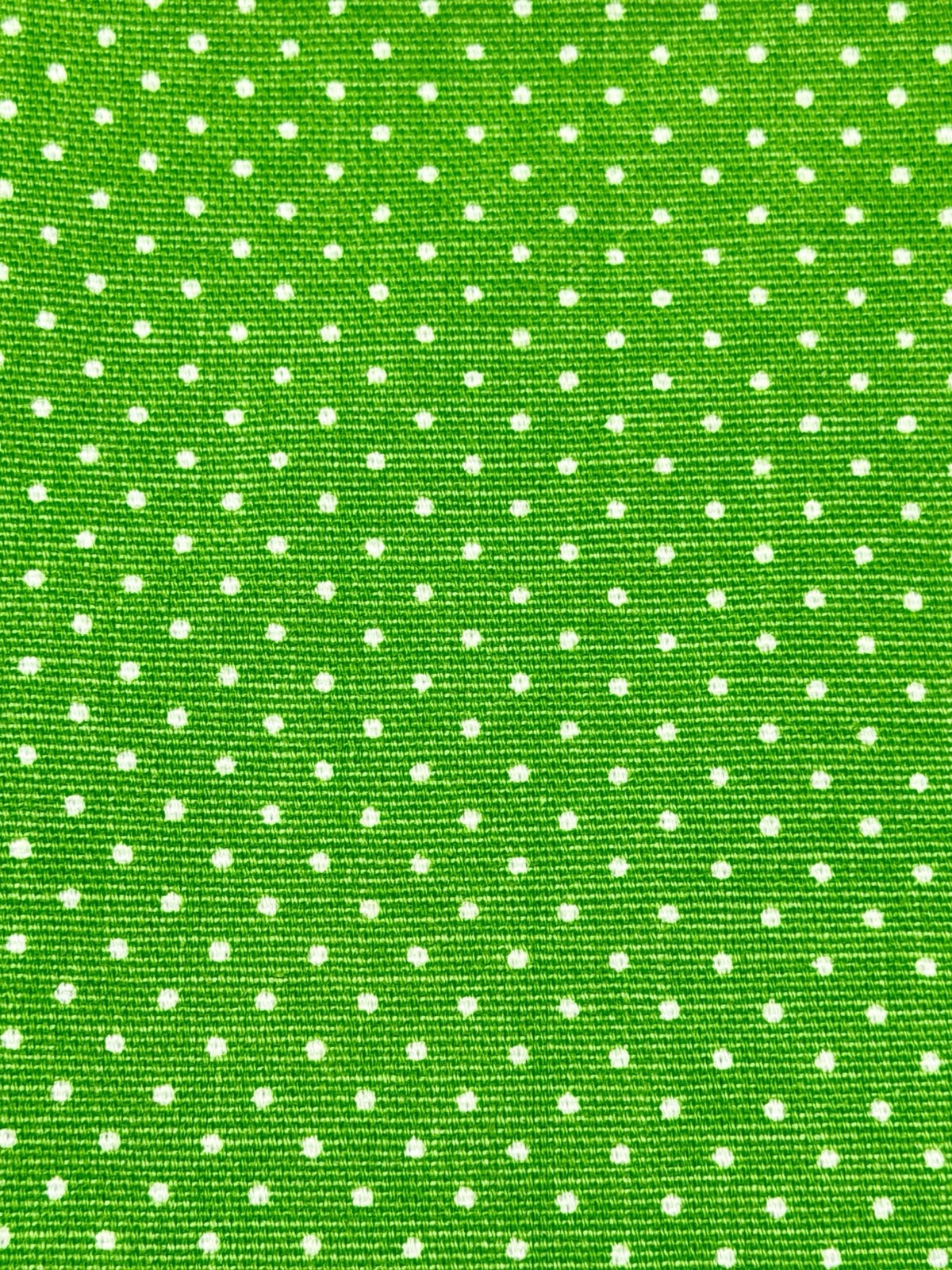 Vintage 1970s Women’s Heavy Cotton Green & White Polka Dot 2 Piece Top/Skirt