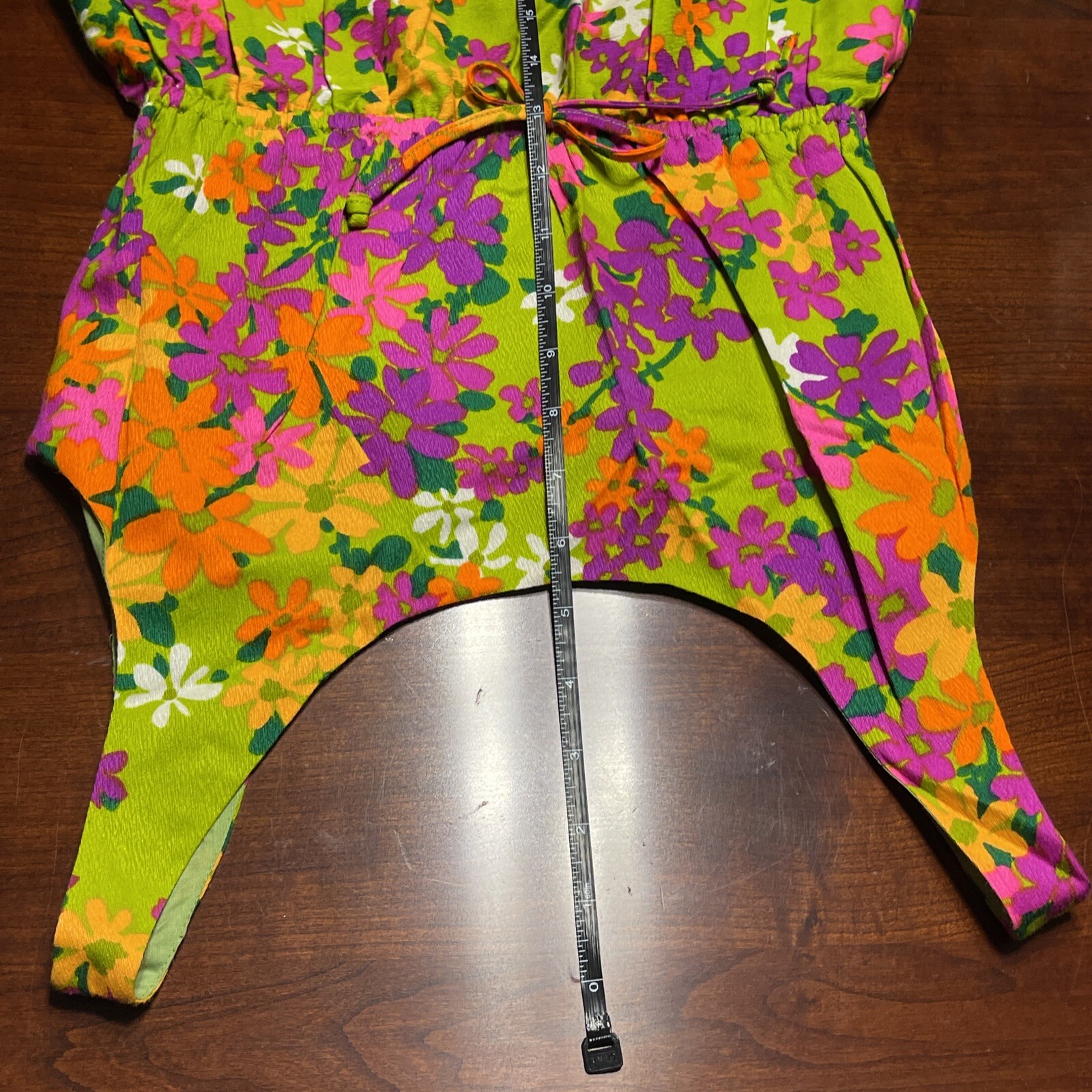 Vintage 60s 70s Sun Fashions of Hawaii Honolulu Floral Colorful Maxi Dress 10
