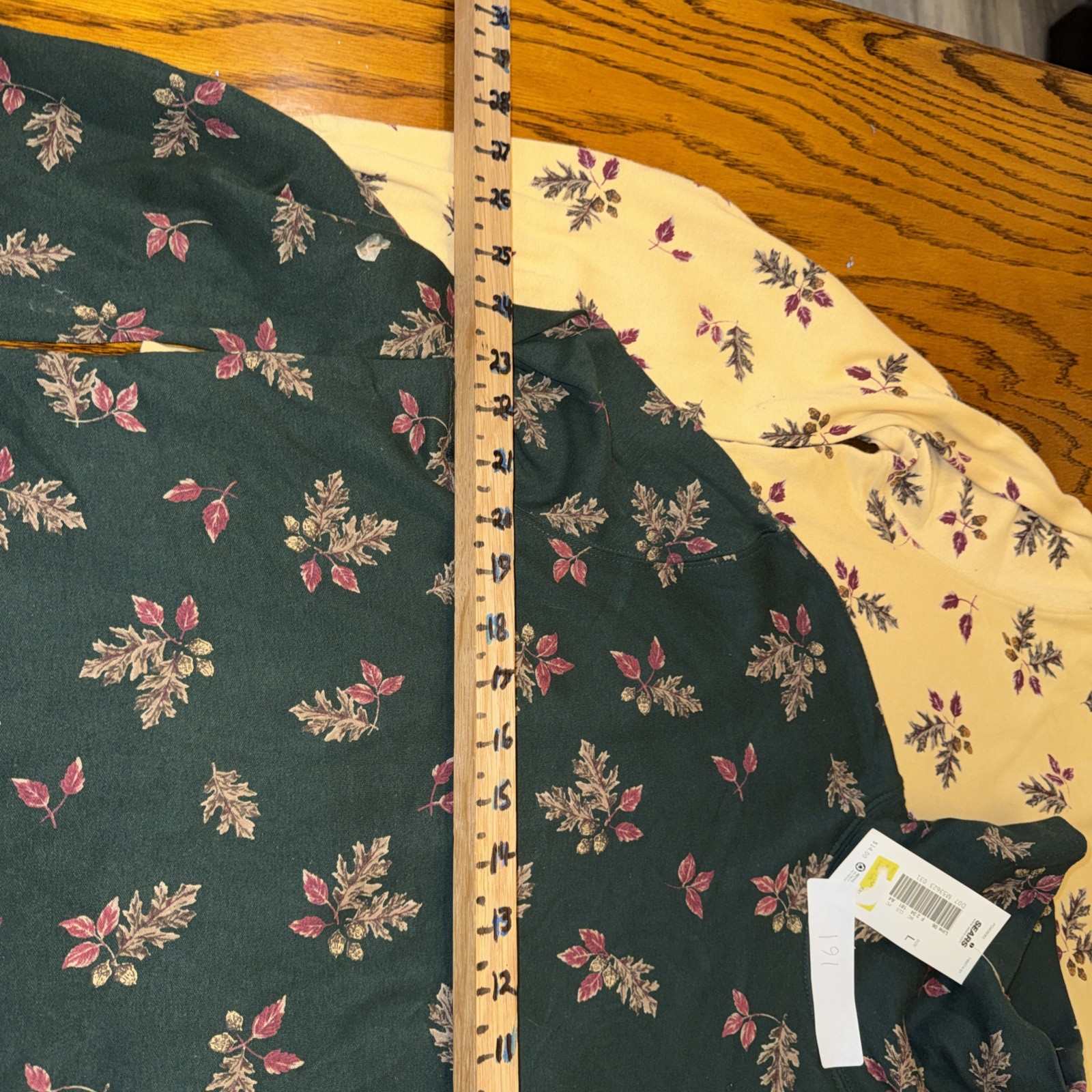 VTG 90s Classic Elements Sears Fall Leaf Turtleneck Lot 2 Size L Cotton Autumn