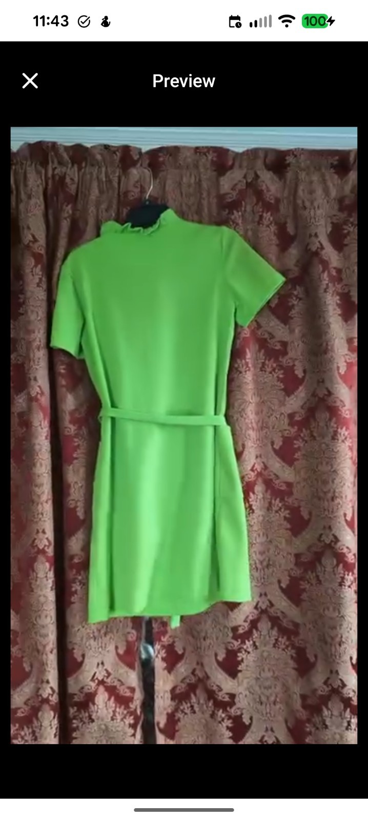 Groovy vintage 60s poly mini-dress, size 6-8,