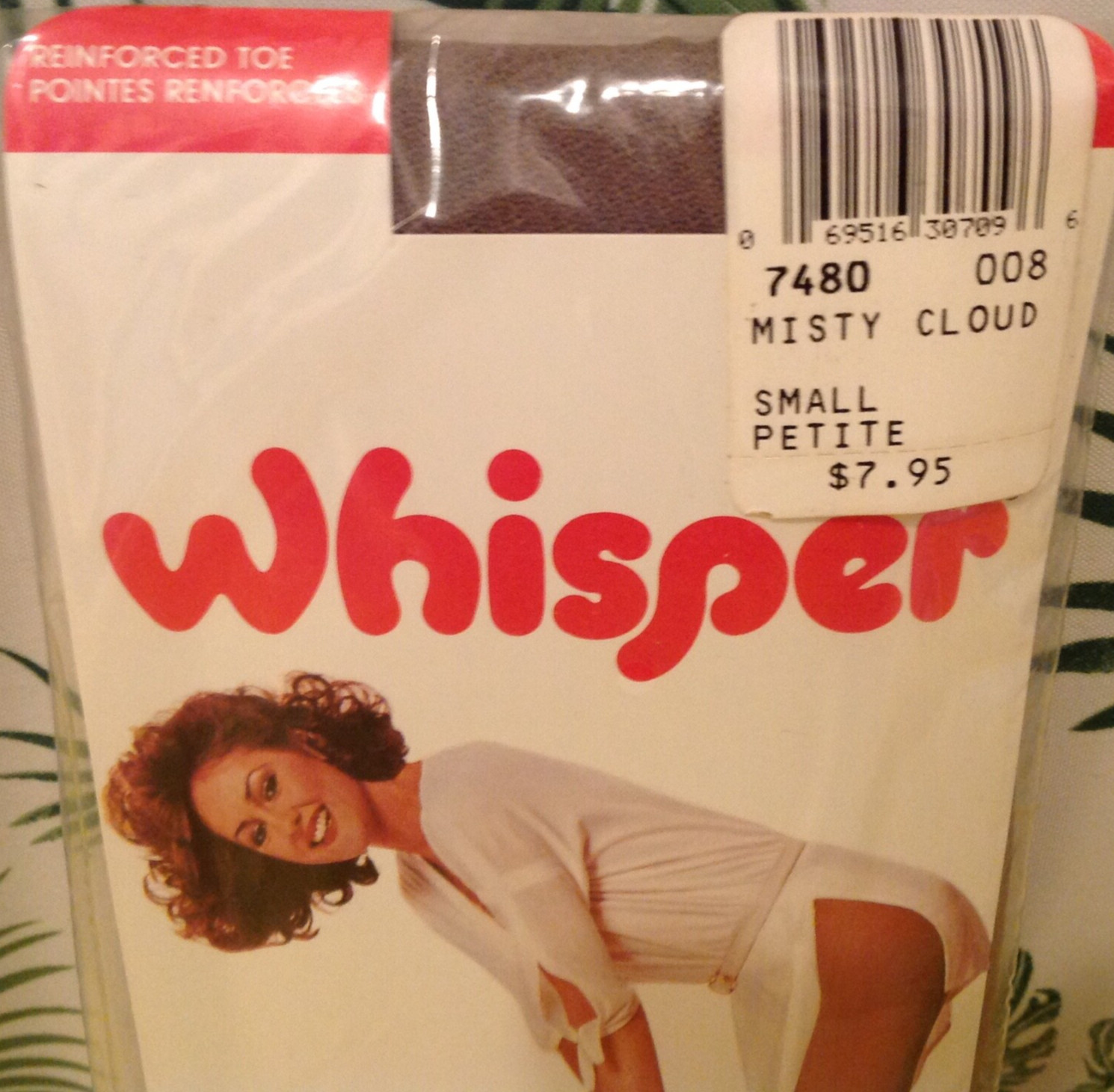 Vintage Pantyhose Whisper Full Support Color Misty Cloud Size Small BC004A