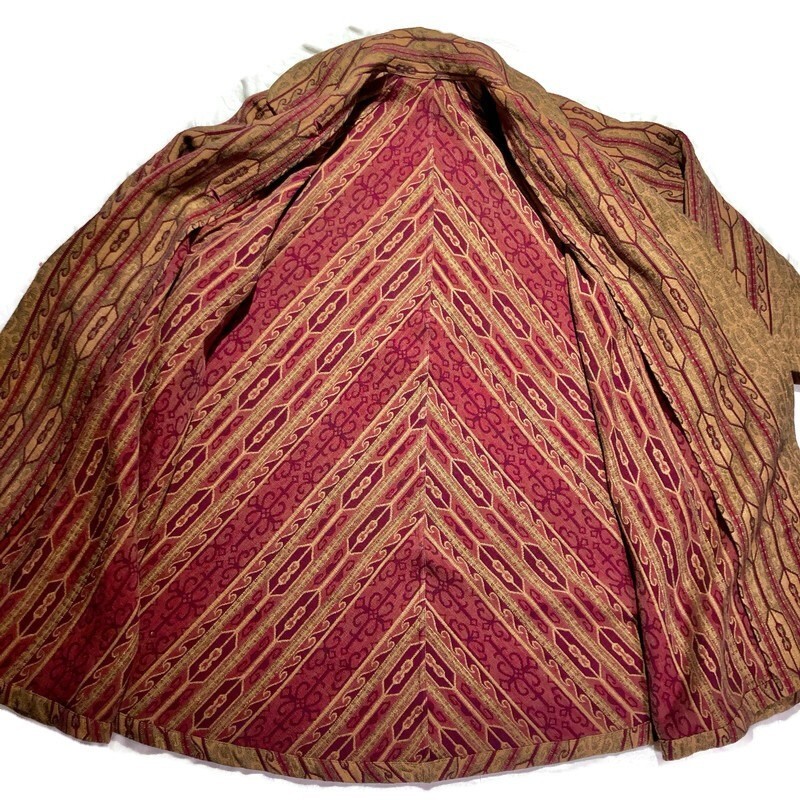 Vtg 60s tapestry brocade carpet swing tent opera cape coat Lilli Ann like XL XXL