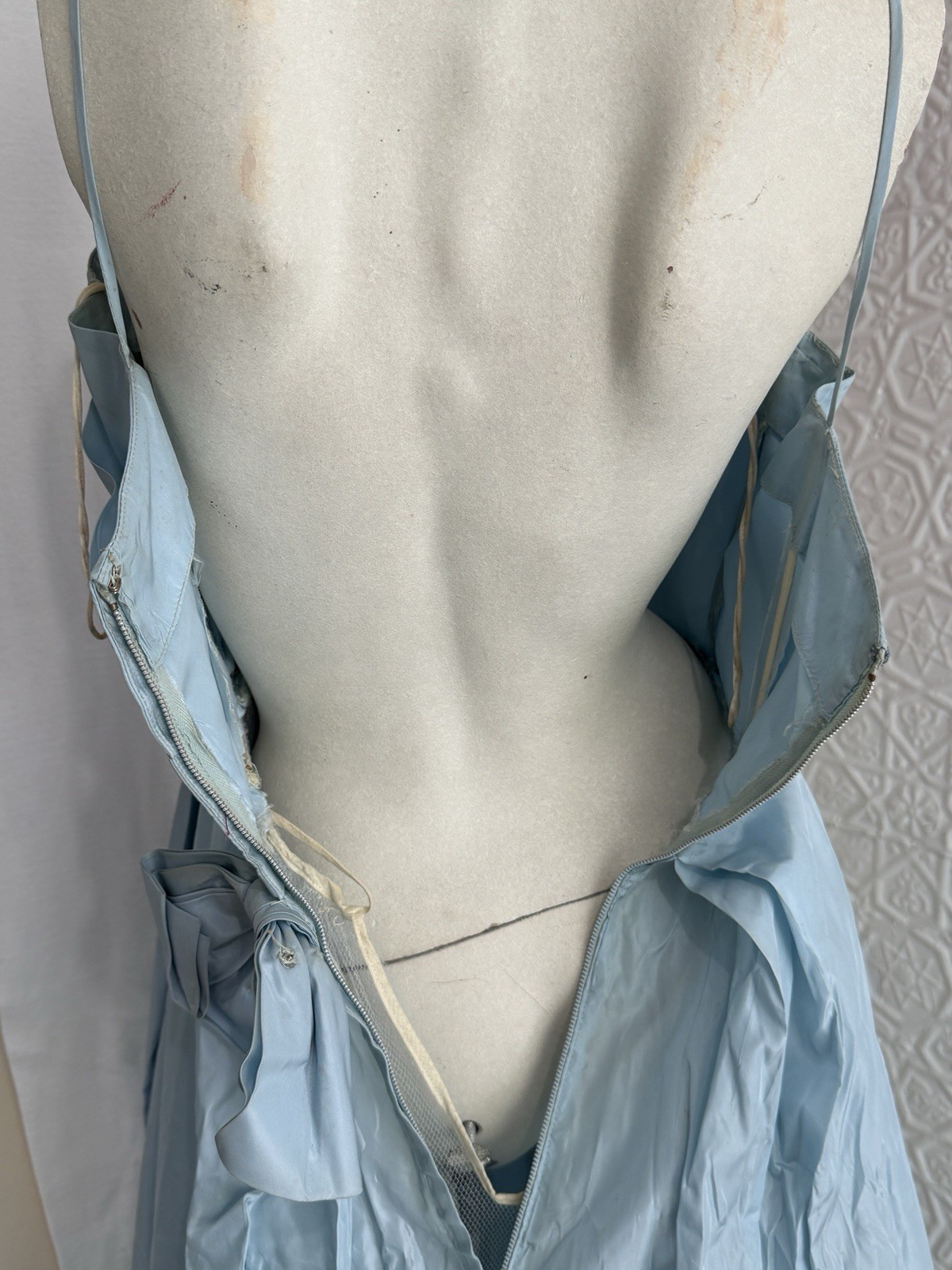 vintage 1950s gown baby blue taffeta bridesmaid prom small xs prom dress bridal