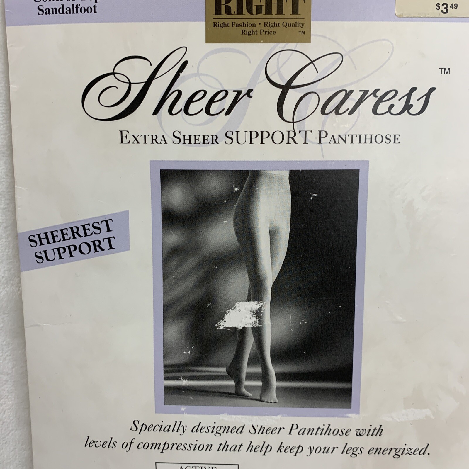 Vtg Worthington Extra Sheer Caress Queen Short White Active 20 Light Pantyhose