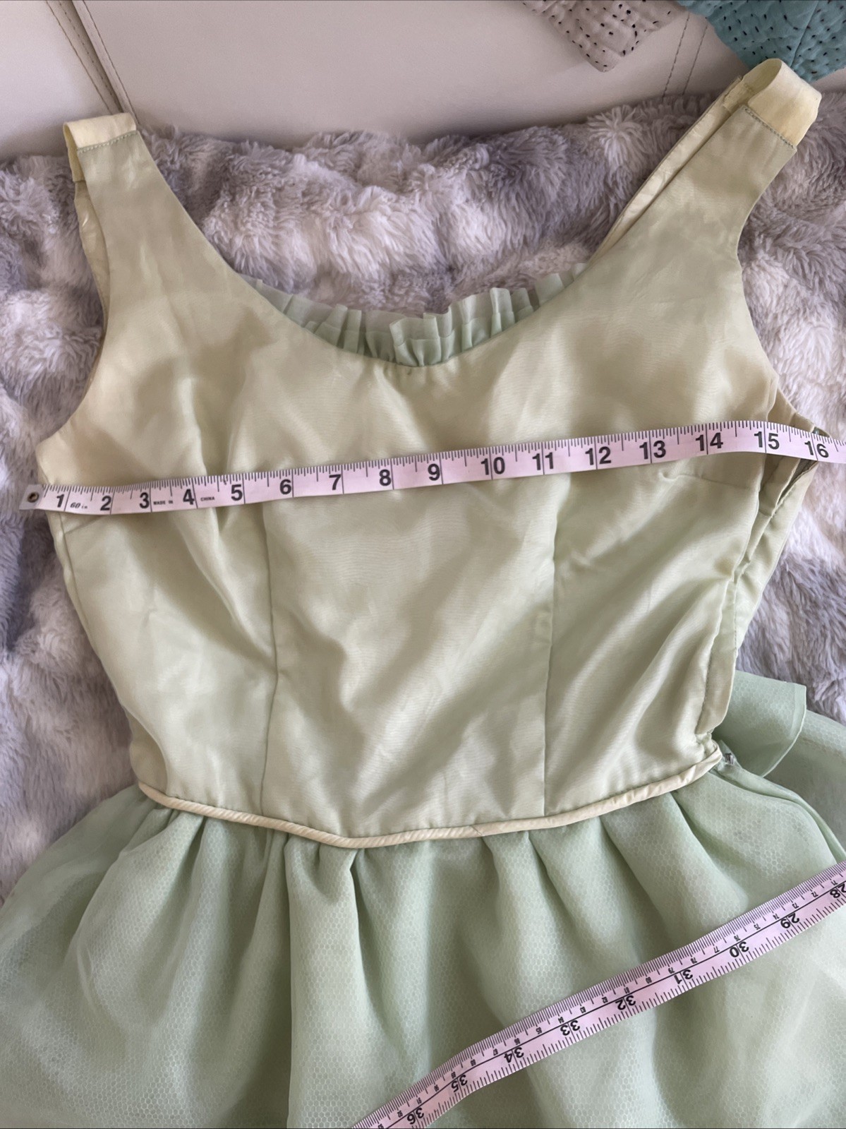 Vintage Fairy Dress Green 1960s Handmade Size XXS Costume Cosplay Retro Mod USA