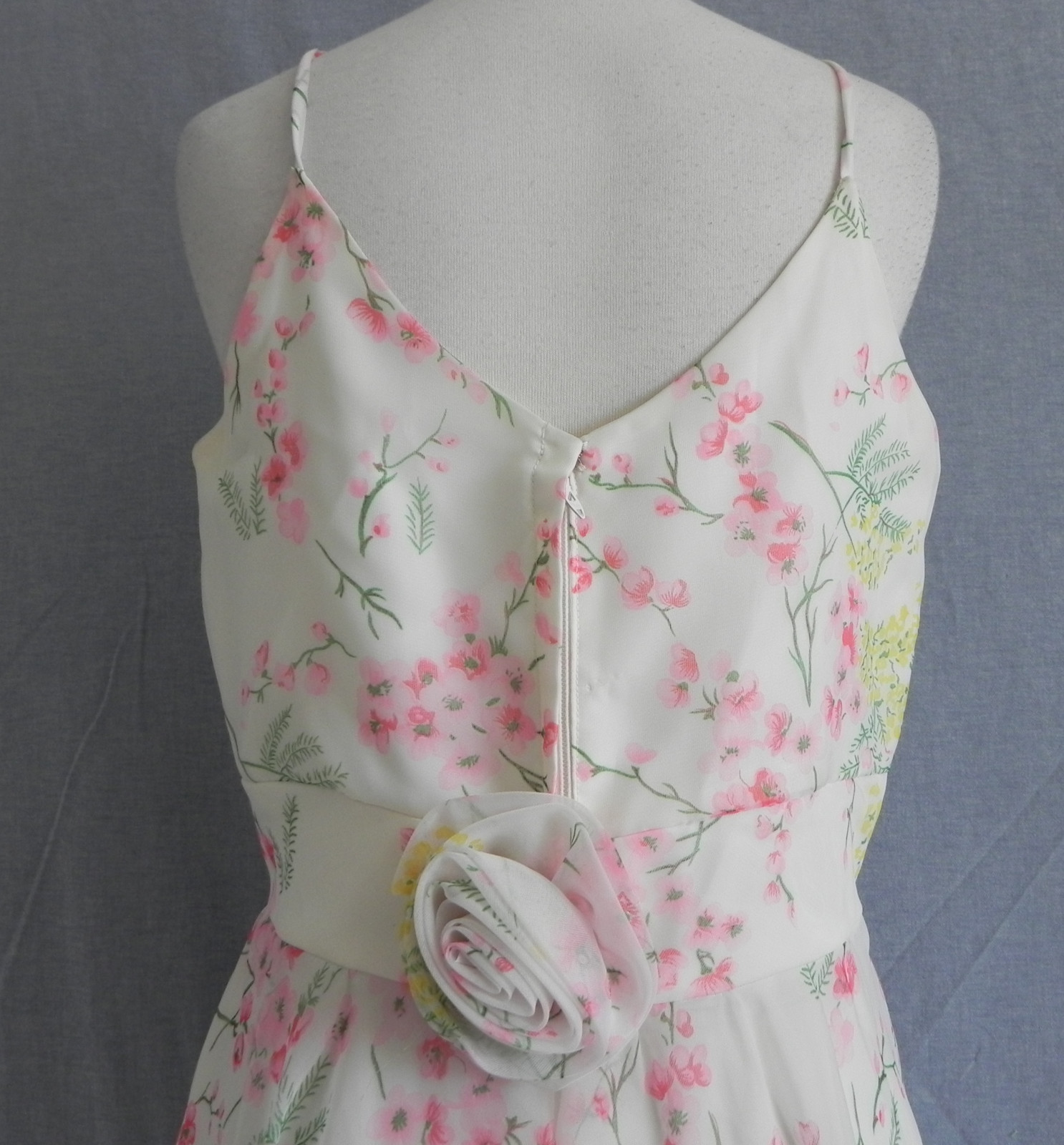 Vtg Cole of Columbus Maxi Dress Floral Spaghetti Strap Empire Waist Size M