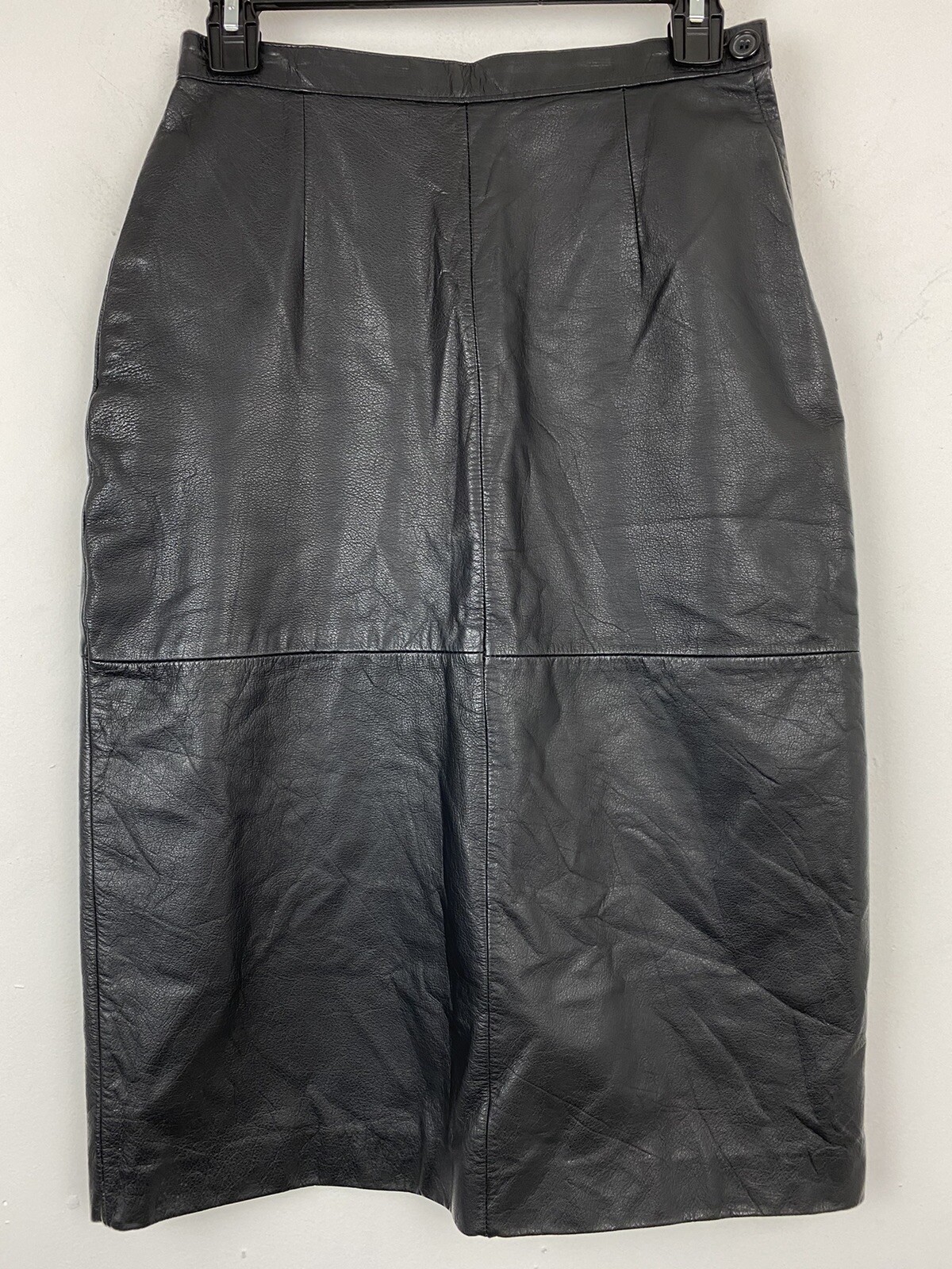 Vintage Avon Fashions size 7/8 Women’s Black Leather Pencil Skirt