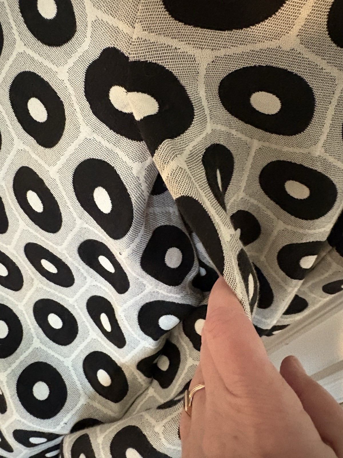 Vintage Ole Borden Rembrandt Black White Pop MCM Fit Flare Dress 60’s M L Polka
