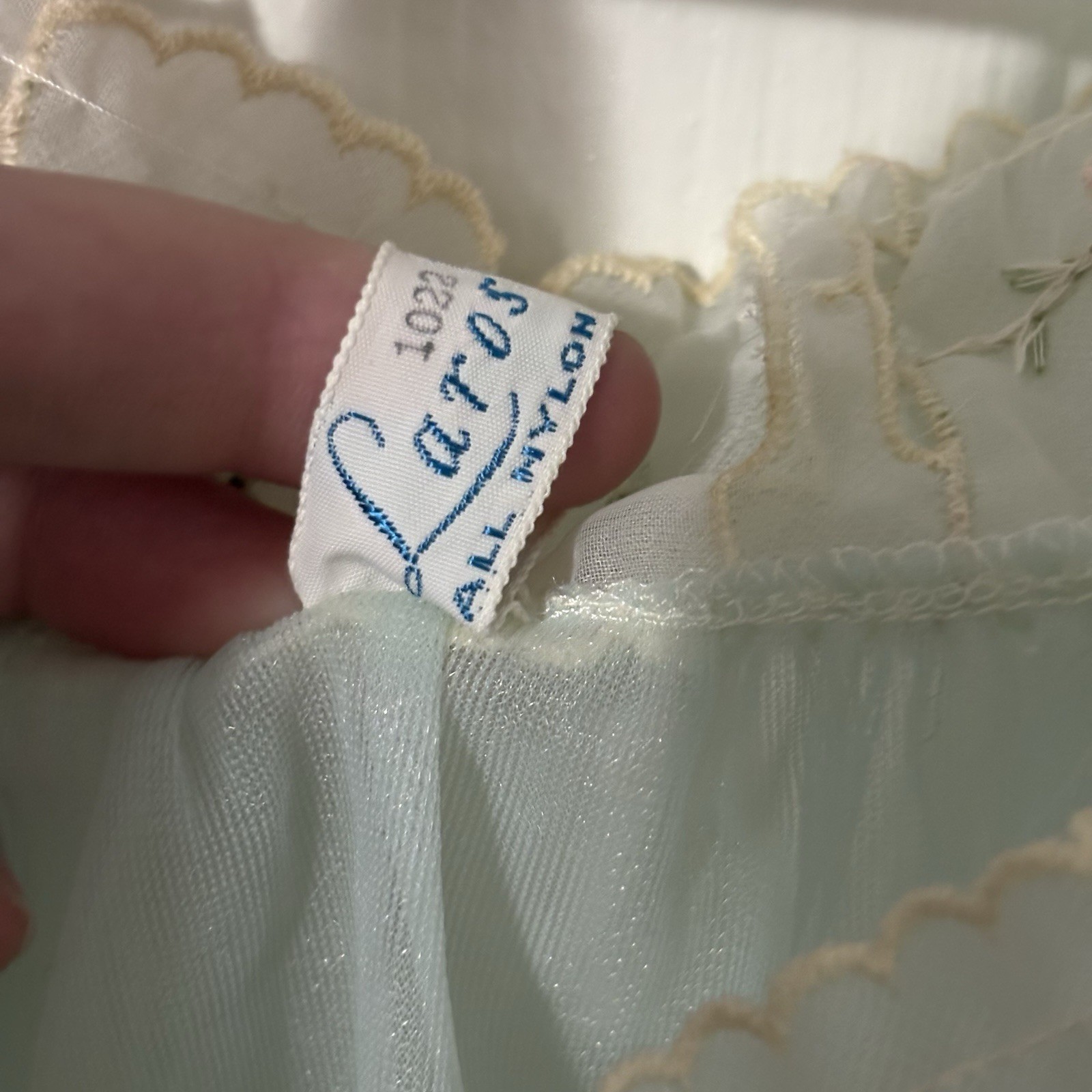 Vintage 1950s Powder Blue Nylon Peignoir Robe by Laros Medium