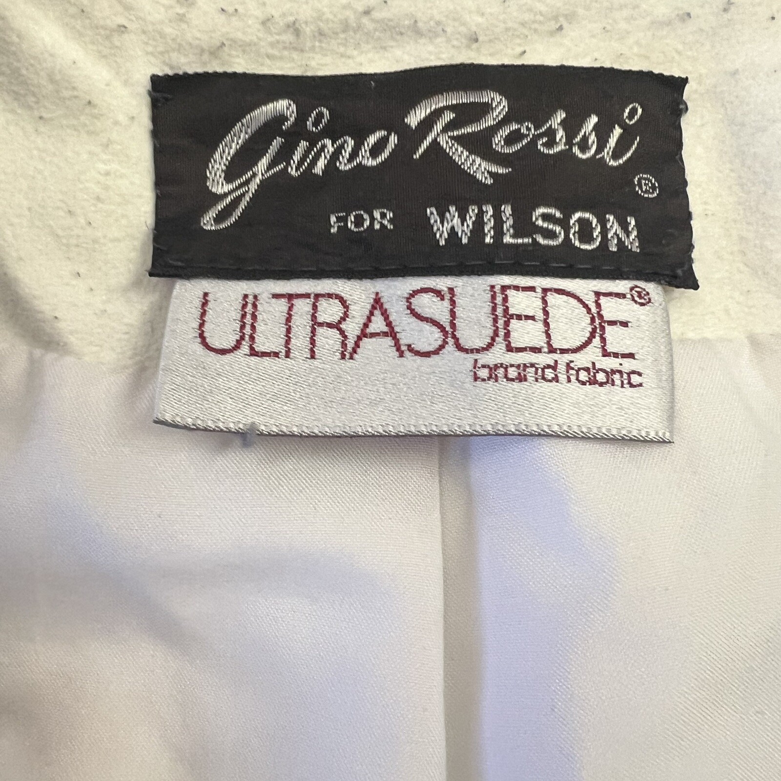 Vintage 80s Gino Rossi Wilson’s Black Collar White Faux Suede Blazer Sz 12 GVC
