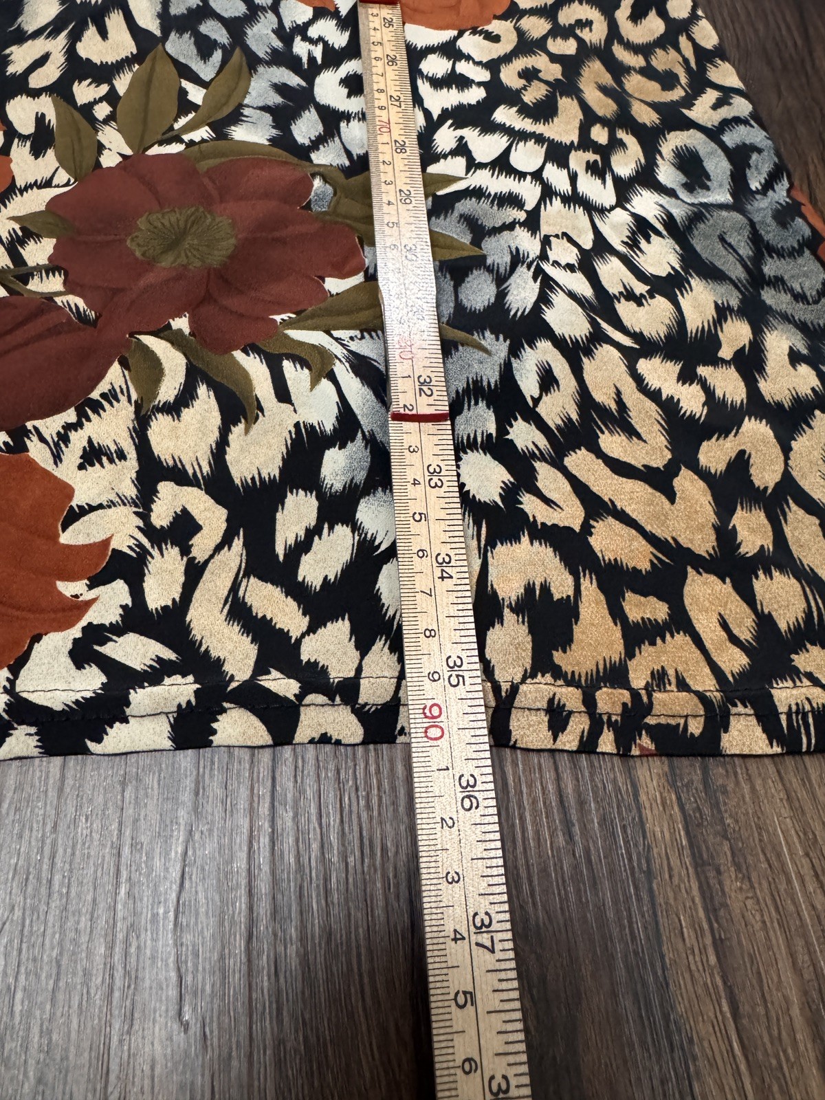 Vintage 90s Grunge Floral Leopard Print Sleeveless Dress Size Medium Made in USA