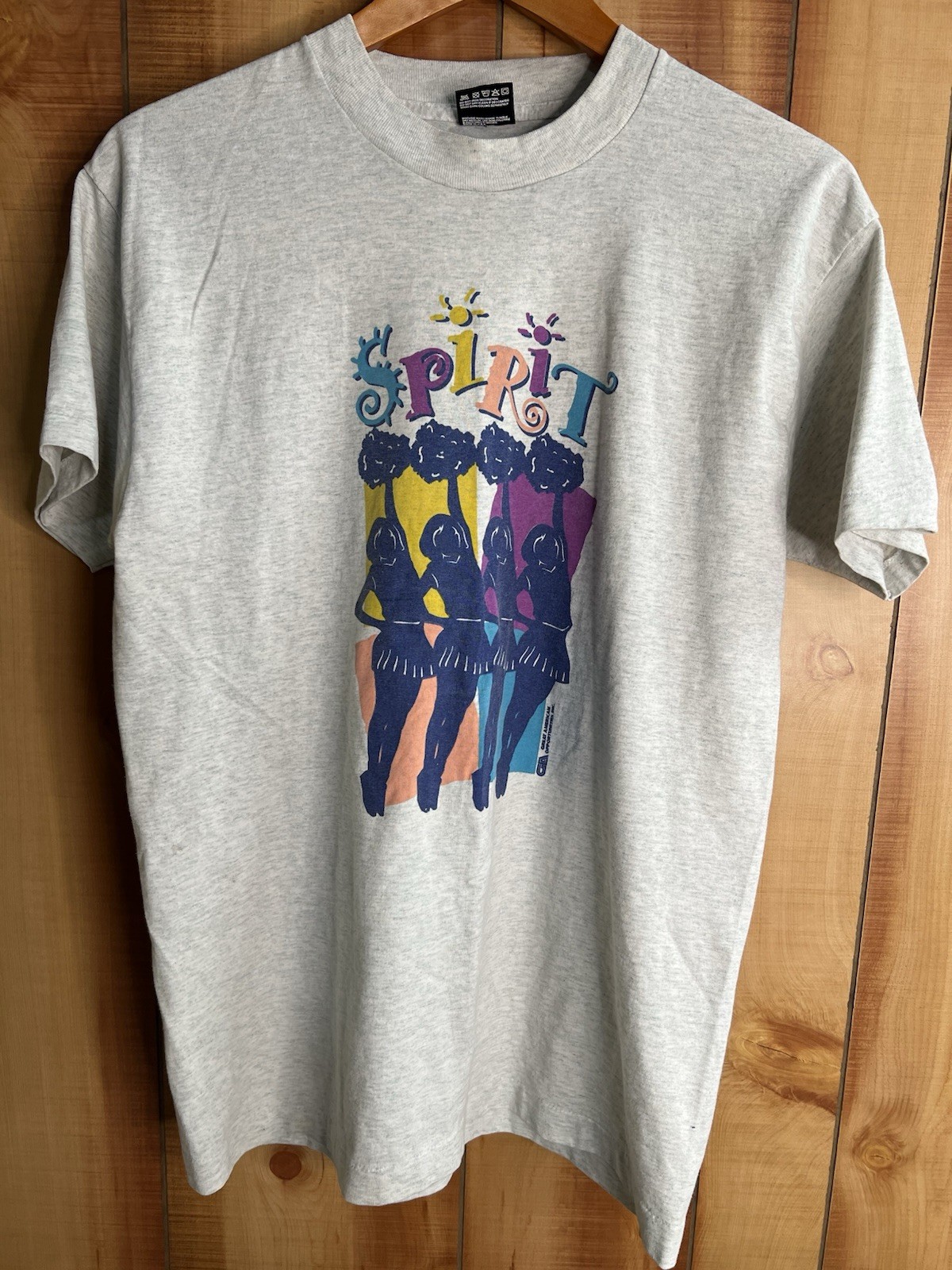 Vintage 90s Spirit Cheerleading T-Shirt Grey USA Single Stitch Y2K RETRO Dance
