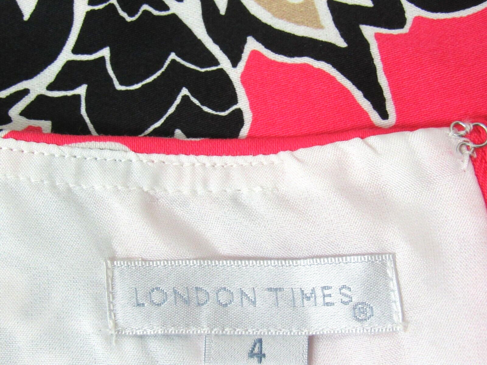 VTG 1990s 2000s LONDON TIMES SIZE 4 COTTON SPANDEX FLORAL DRESS NWOT NEVER WORN