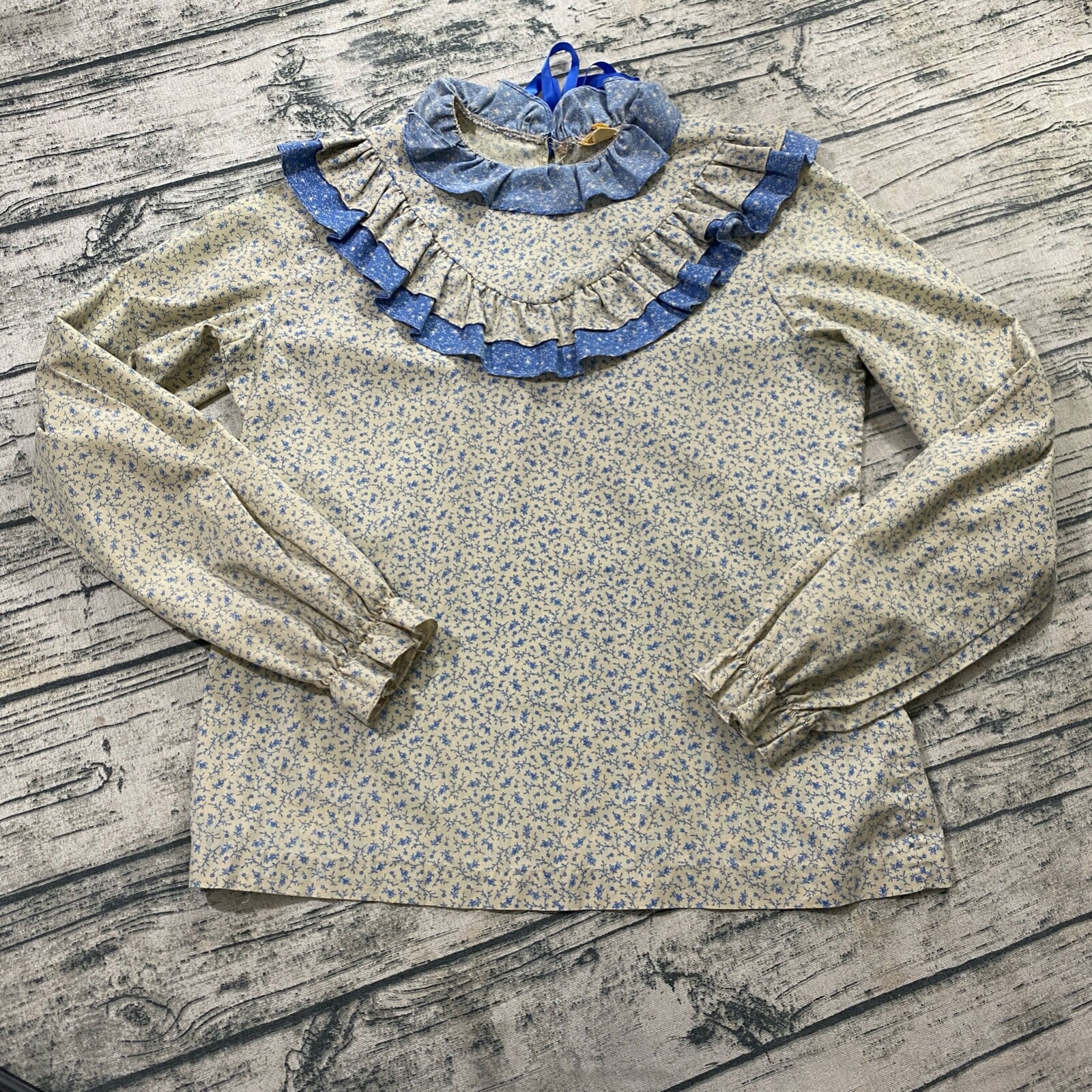 Shirley Atlanta Vtg 60s Blouse Top Set Prairie Cottagecore Boho Lace