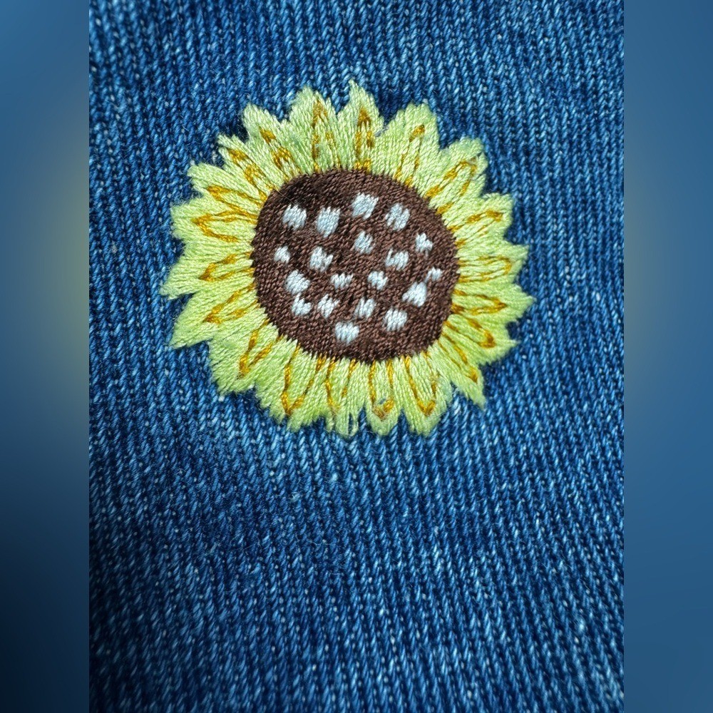 Vintage Republic Denim 100% Cotton with Sunflower Embroidery Size 11/12