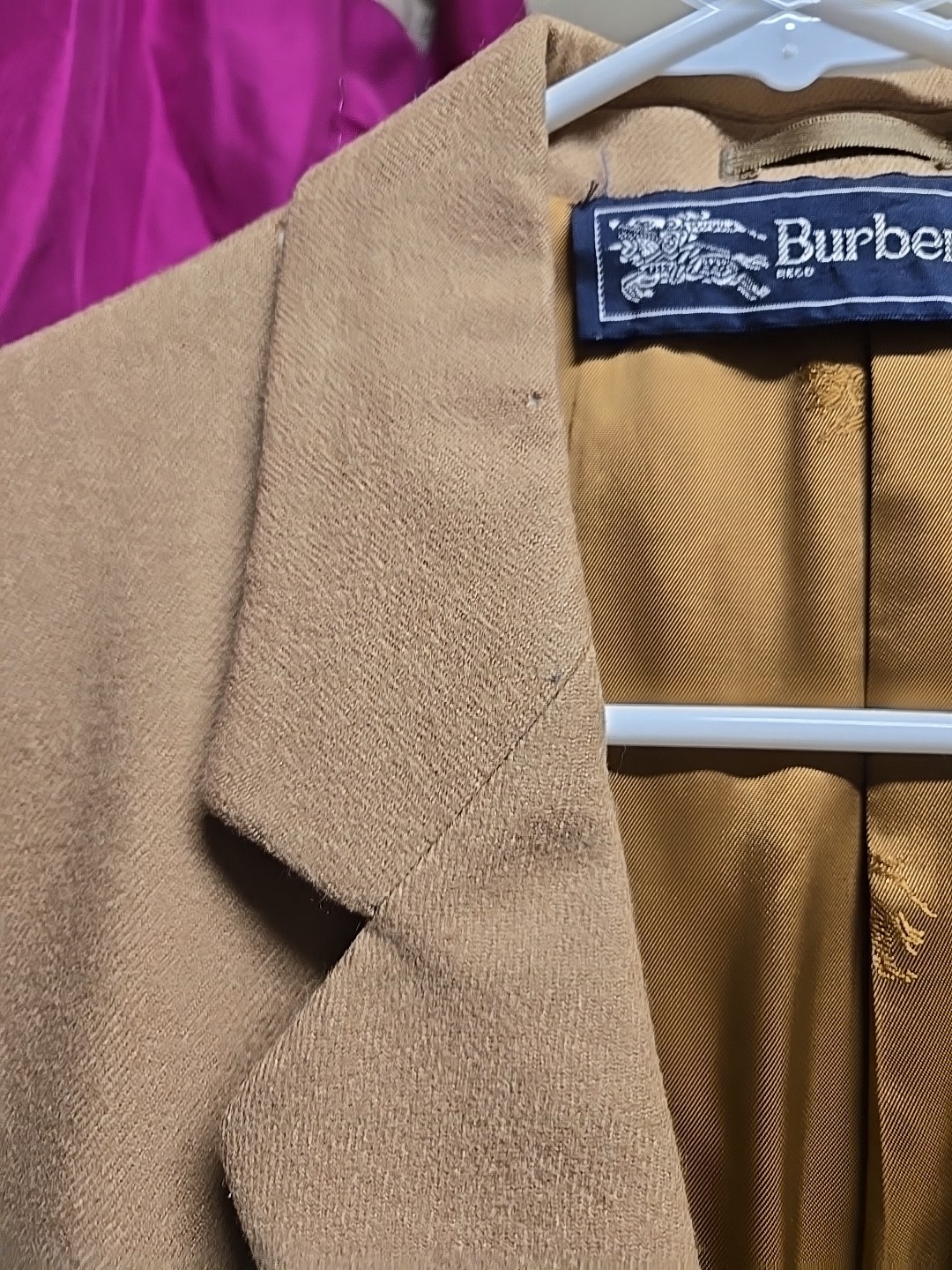 vtg 80s Burberry Blazer Jacket Womens wool Camel Brown suit jacket AS IS*