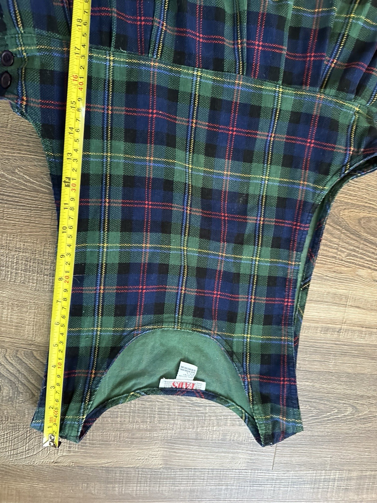 1980s FADS brand plaid corduroy jumper Tartan Plaid L Dress