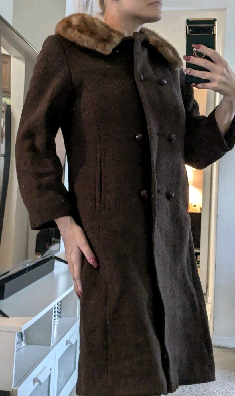 Joseph Horne Vintage Wool And Fur Collar Coat