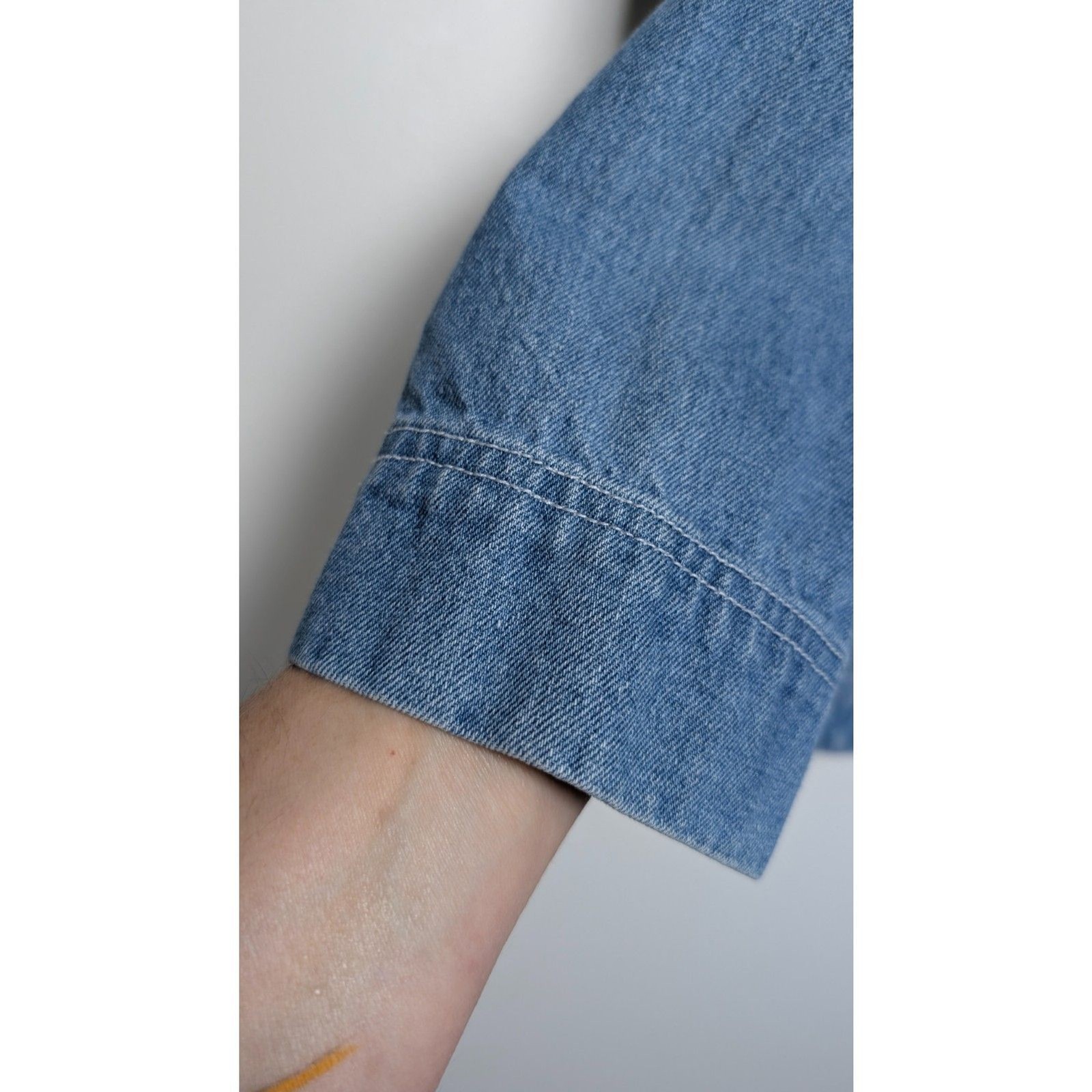 Vintage Embroidered Denim Chore Jacket Floral Cotton Cottagecore L Feminine Fall