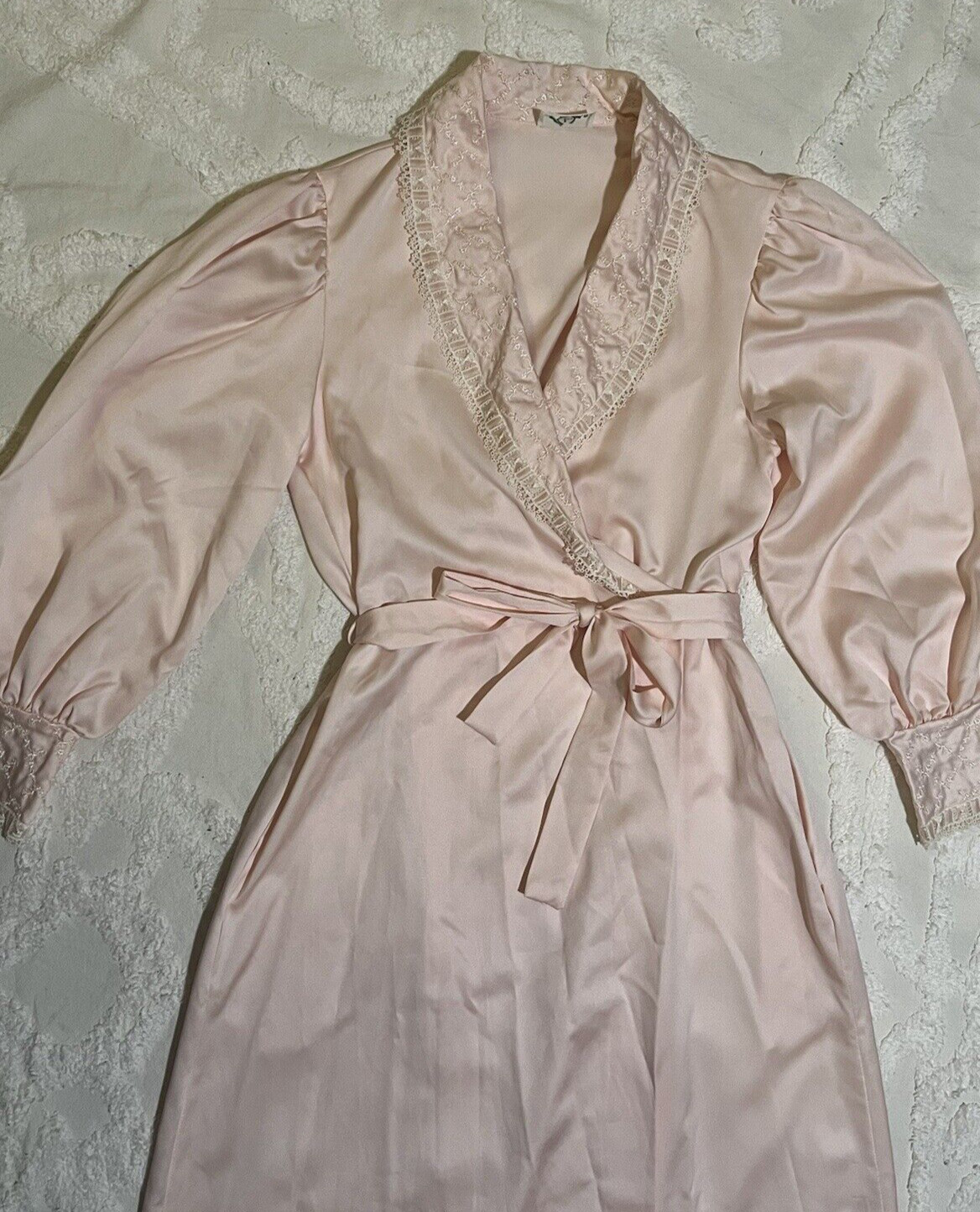 Vintage Juli of Slumbertogs Pink Full Length House Robe Size L Made In USA