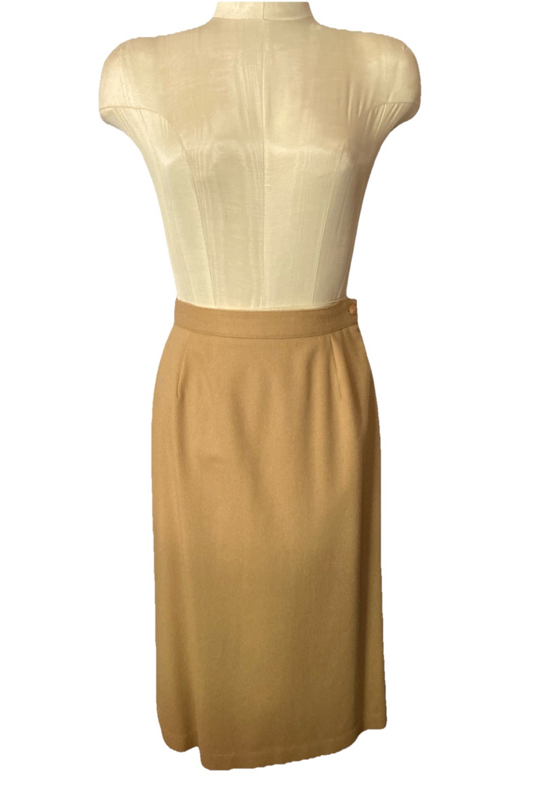 Celeste Sport VTG 70s Women 6 Camel 100% Wool Satin-lined Midi Skirt