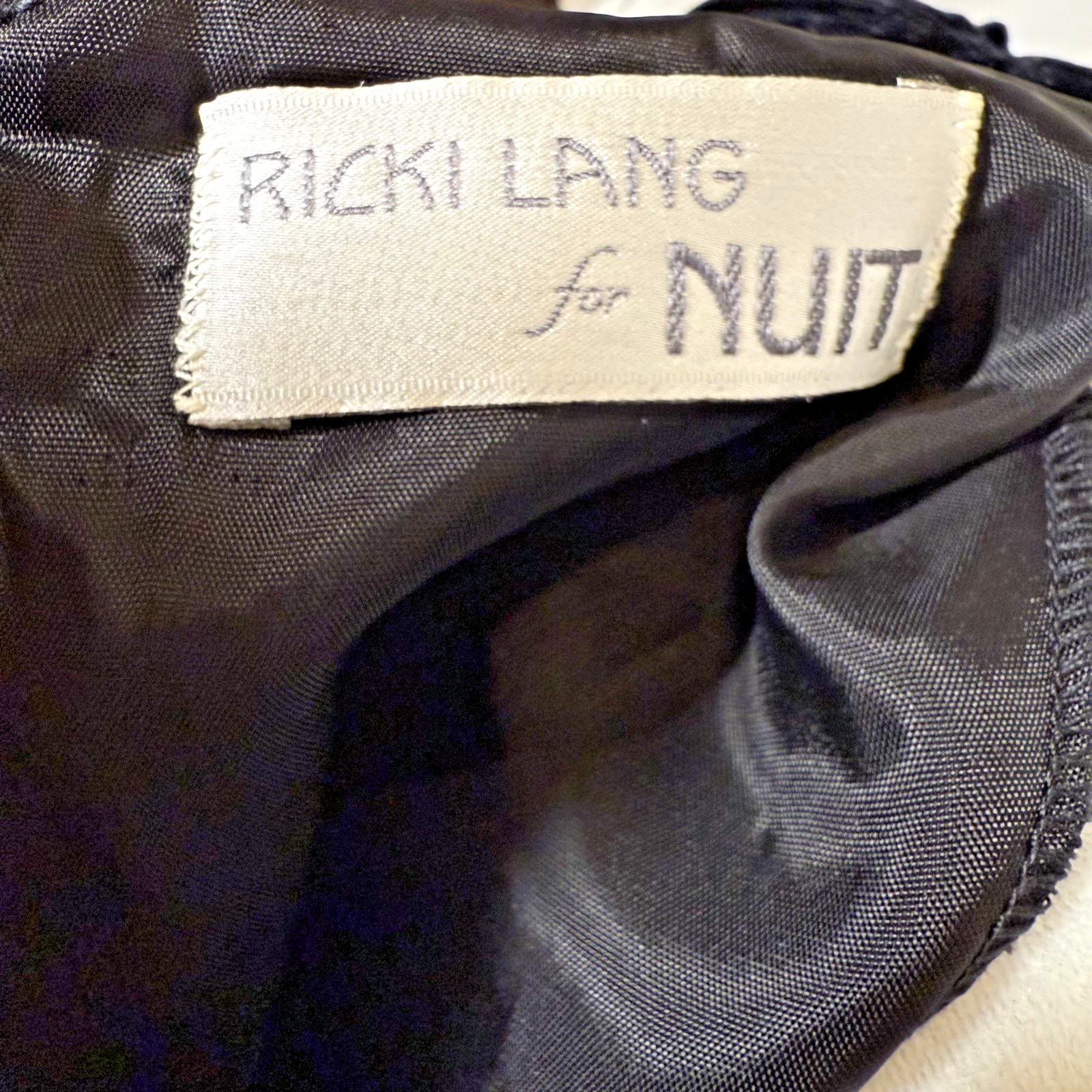 Vintage 80’s Ricki Lang NUIT Velvet Gold dress Metallic party Glam Rock Evening