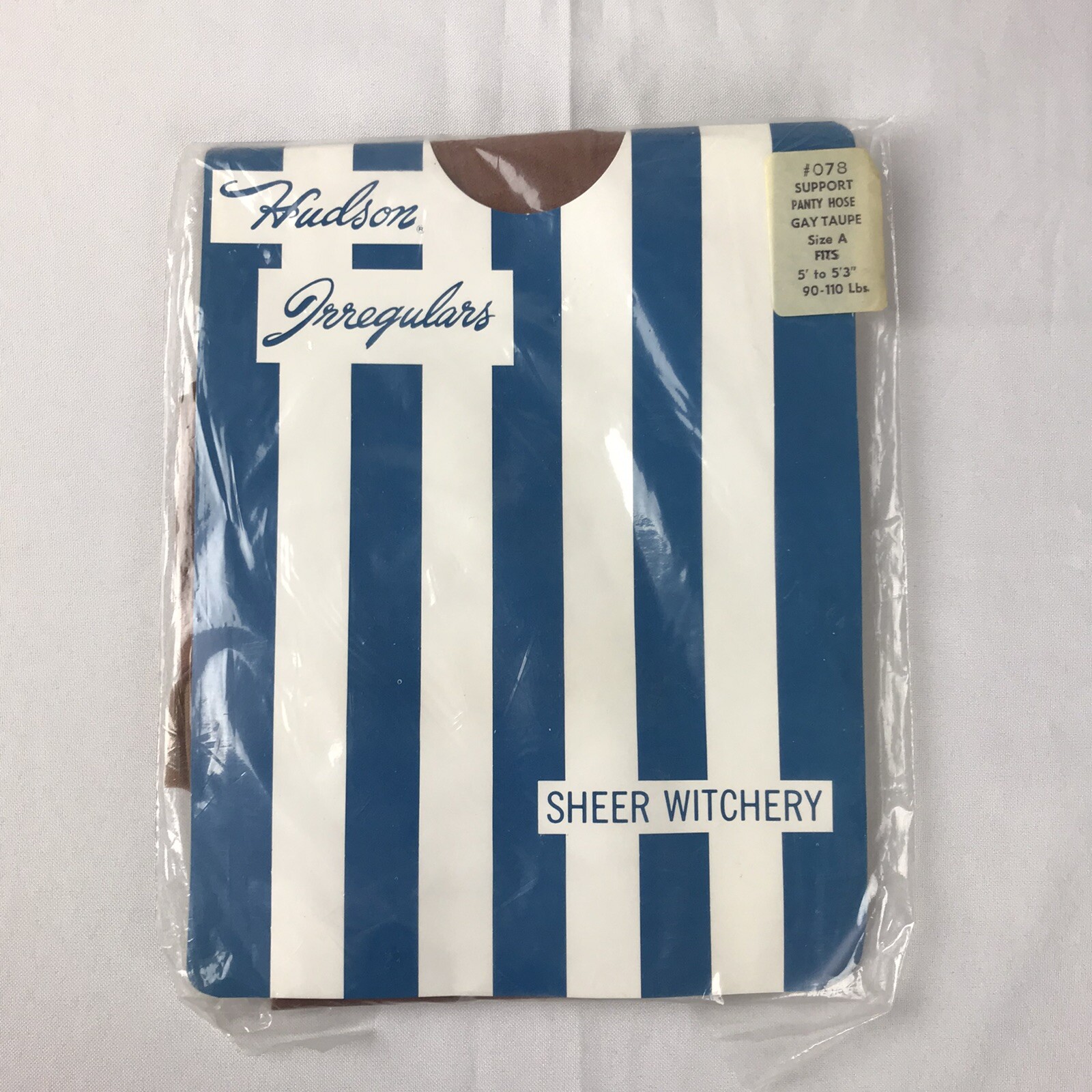 nos vtg Hudson Irregulars Size A Support Pantyhose Gay Taupe Fits 90-110lbs 078
