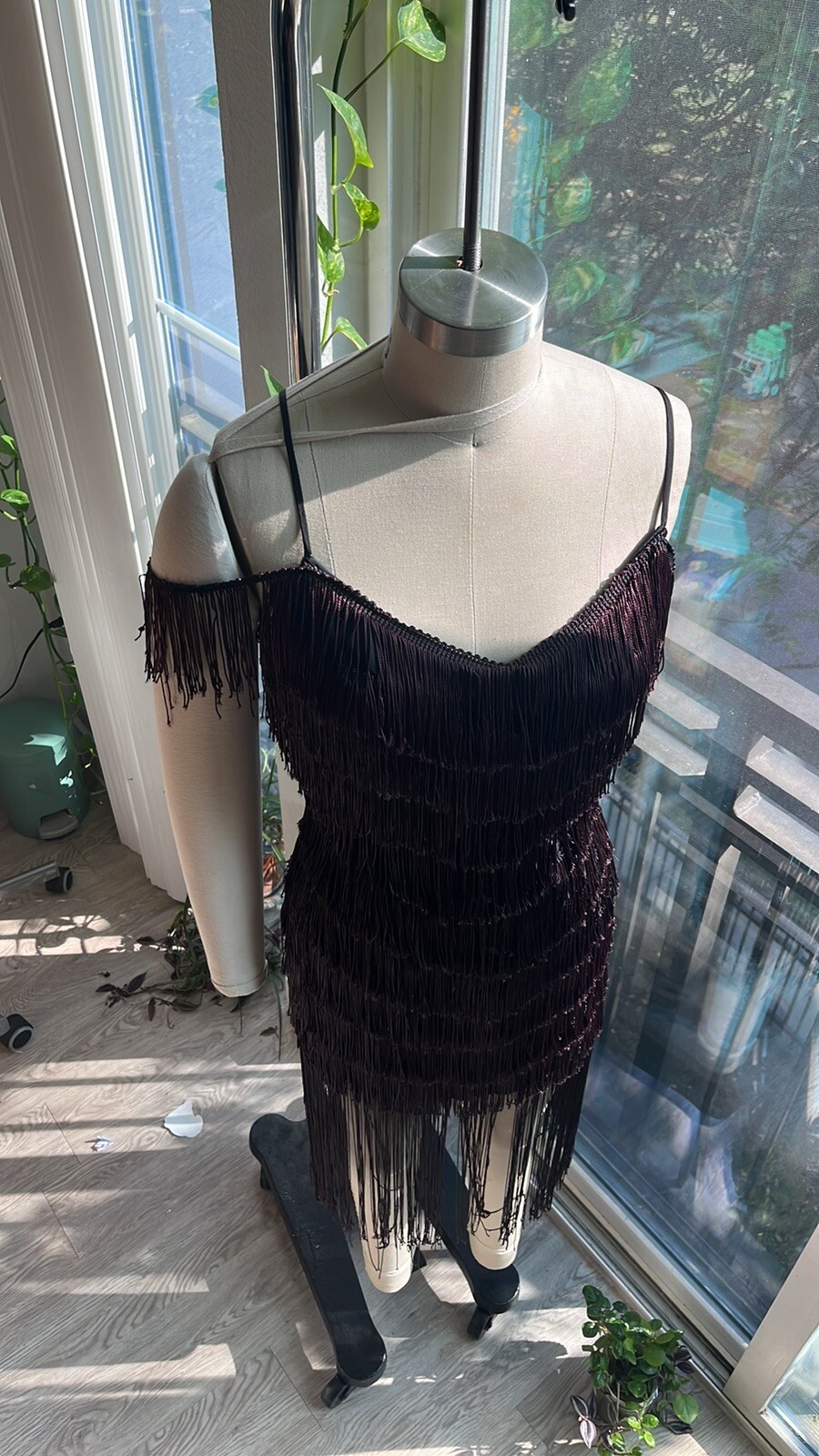 Vintage 80s TD4 by Electra Fringed Flapper Dress