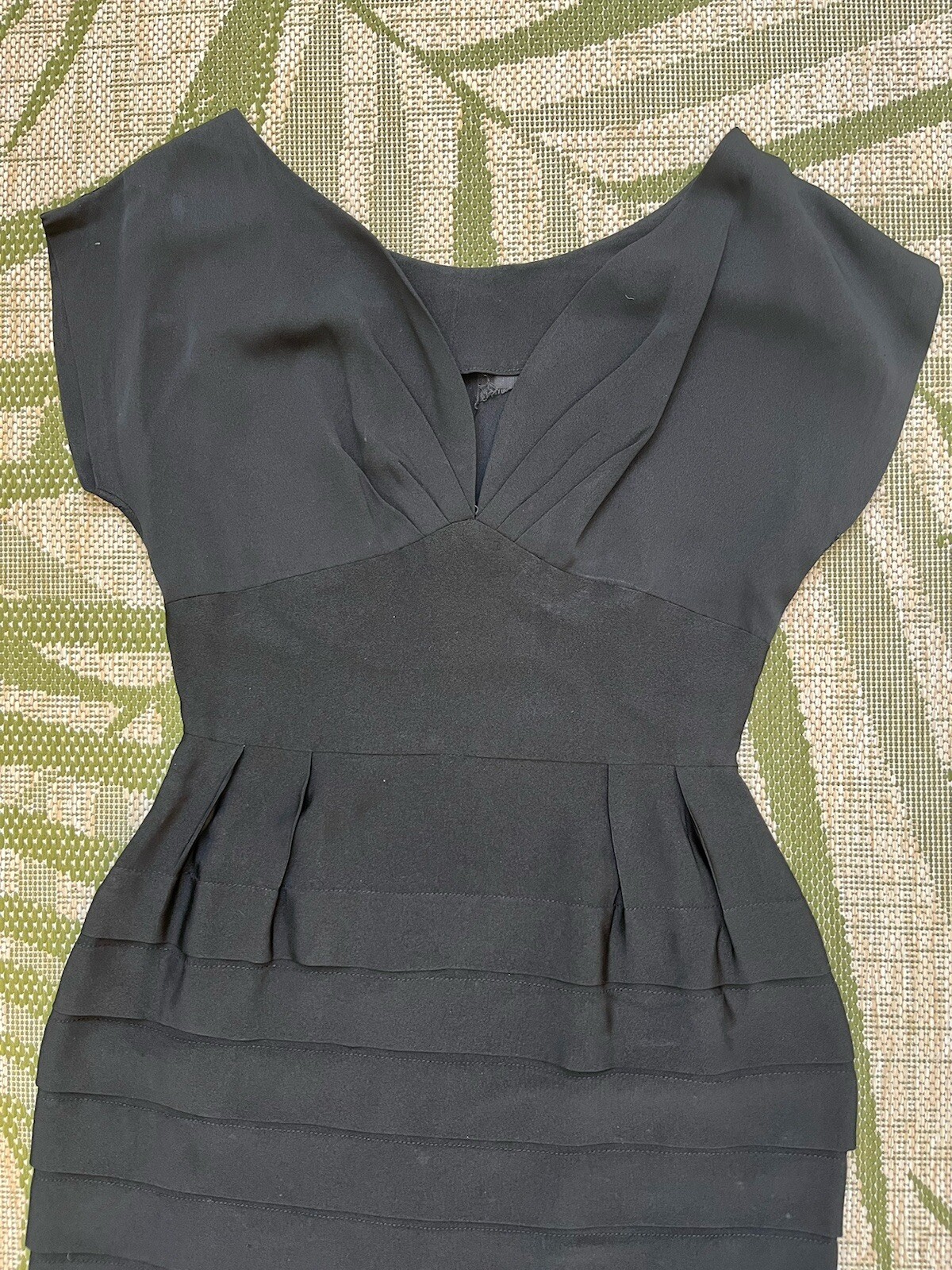 Vintage Stunning 1940’s 40’s Black Bombshell Dress Pinup S Fits 6 Large Chest