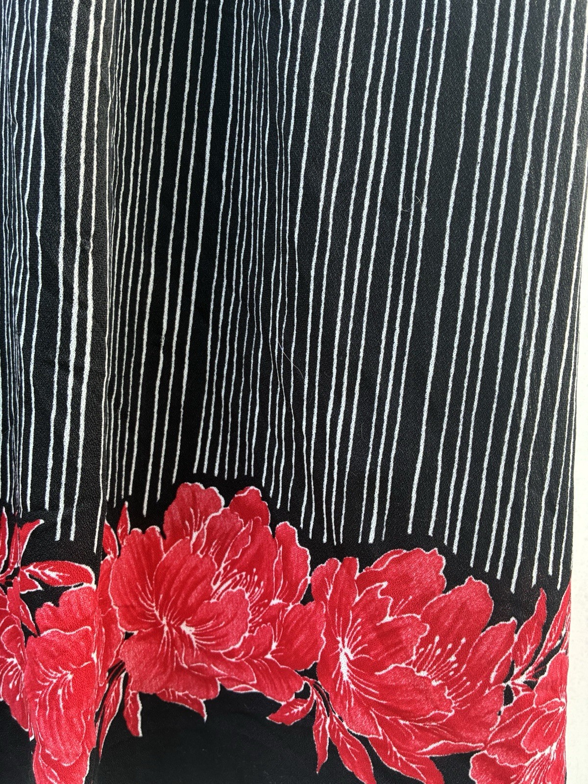 Nancy Stevens Vintage Women’s Dress Red Black Floral 80s Retro Casual Sz S