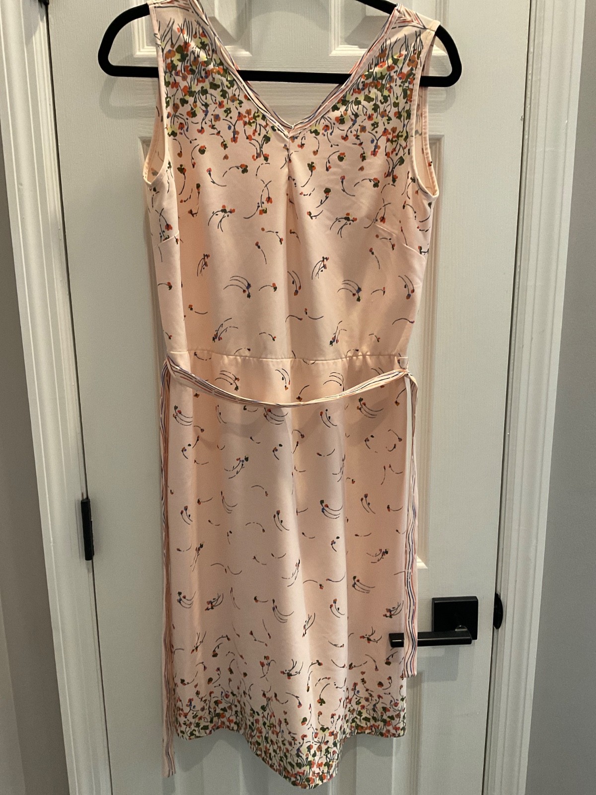 Vintage Robby dress by Mr George peach/ pink hue with flowers midi