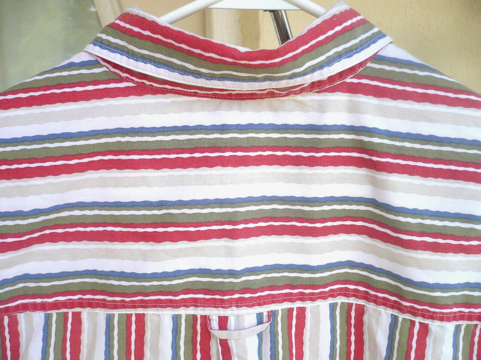 VTG CLASSIC ELEMENTS X 1X XL CRISP COTTON SLEEVELESS STRIPED BUTTON SHIRT BLOUSE