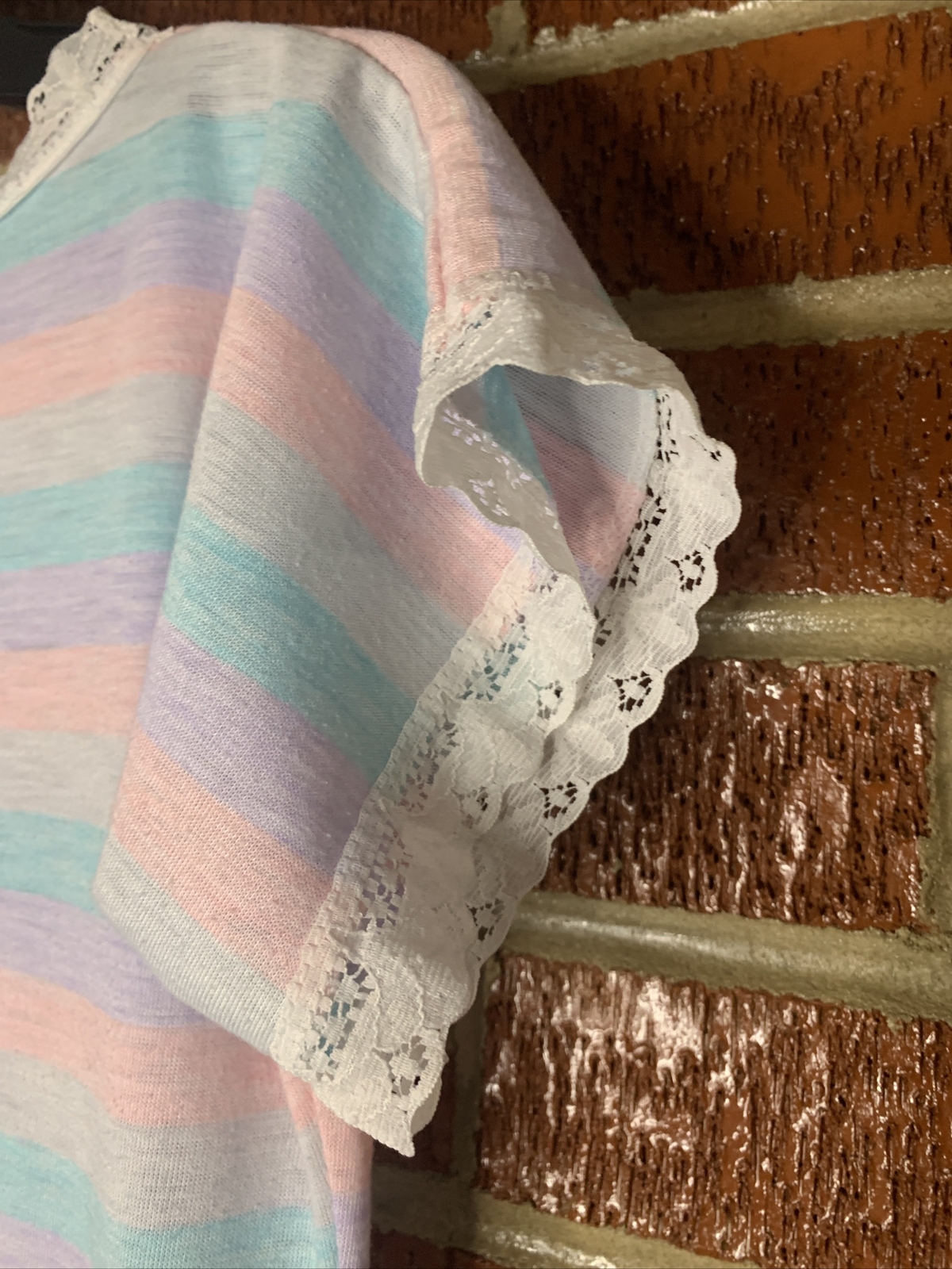 Vintage Dreamwear Lingerie Nightgown Pastel Hearts USA Small