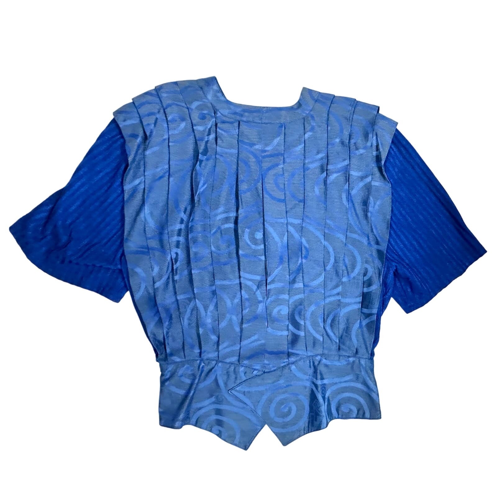 VTG Giusi Slaviero Italy Sapphire Blue Damask Silk Pant Suit Sz M Designer