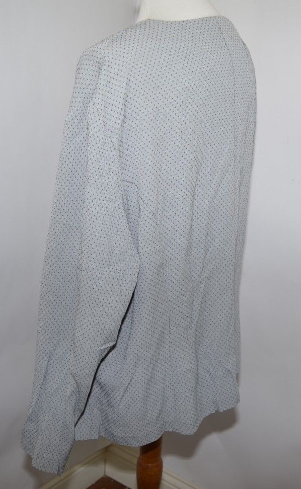 VTG Michael Blake Gray Black Dots Button Down Blouse Top Made in USA Womens 18