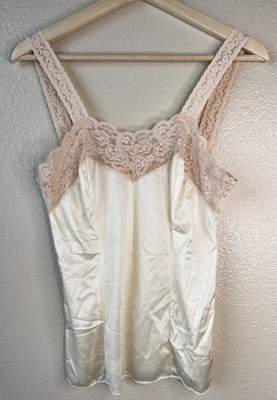 Vintage Greenco Maid Tank Top Cami Lace Women’s Small 5 Nylon Padless Lace Strap