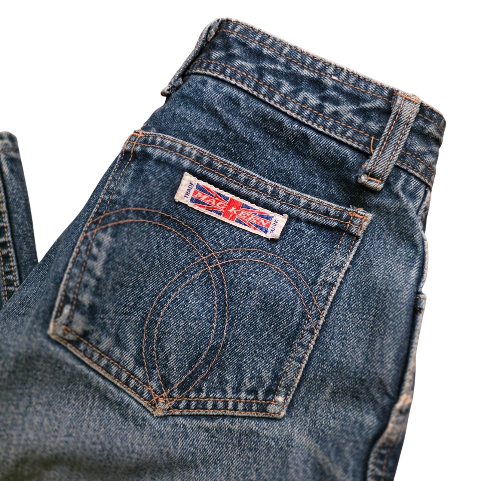 Vintage Mac Keen High Waisted Straight Leg Jeans Medium Wash Blue Denim 26 Waist