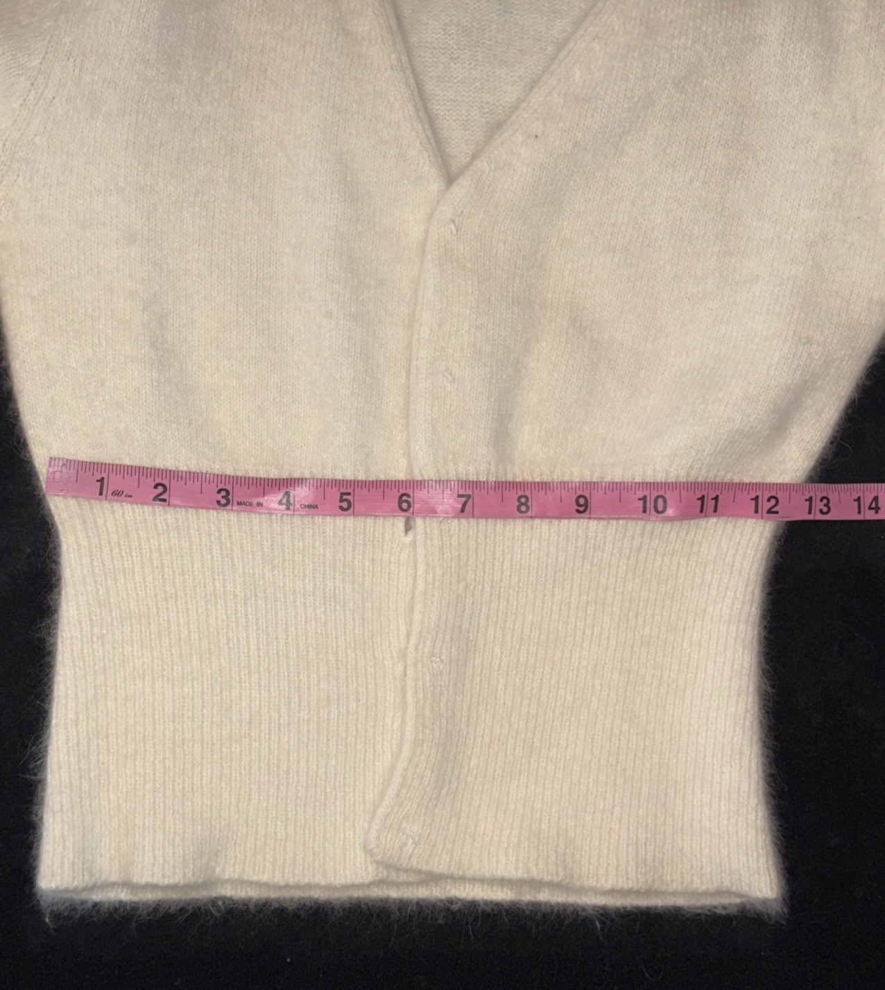 VTG 80s CIGNAL Angora Blend Cardigan & Top Set Made Hong Kong S/M Rabbit Hair