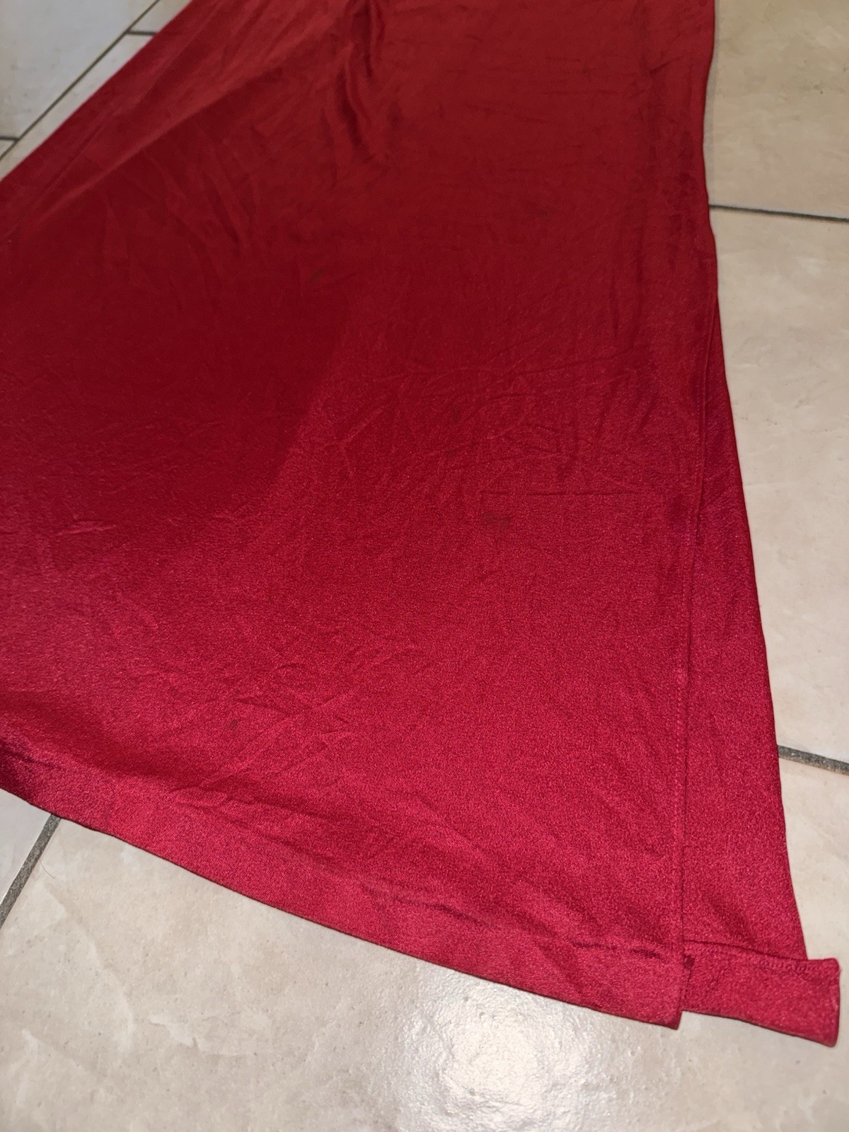 Vintage 1970s Red Cape Sleeve Evening Gown Draped Grecian Maxi Dress