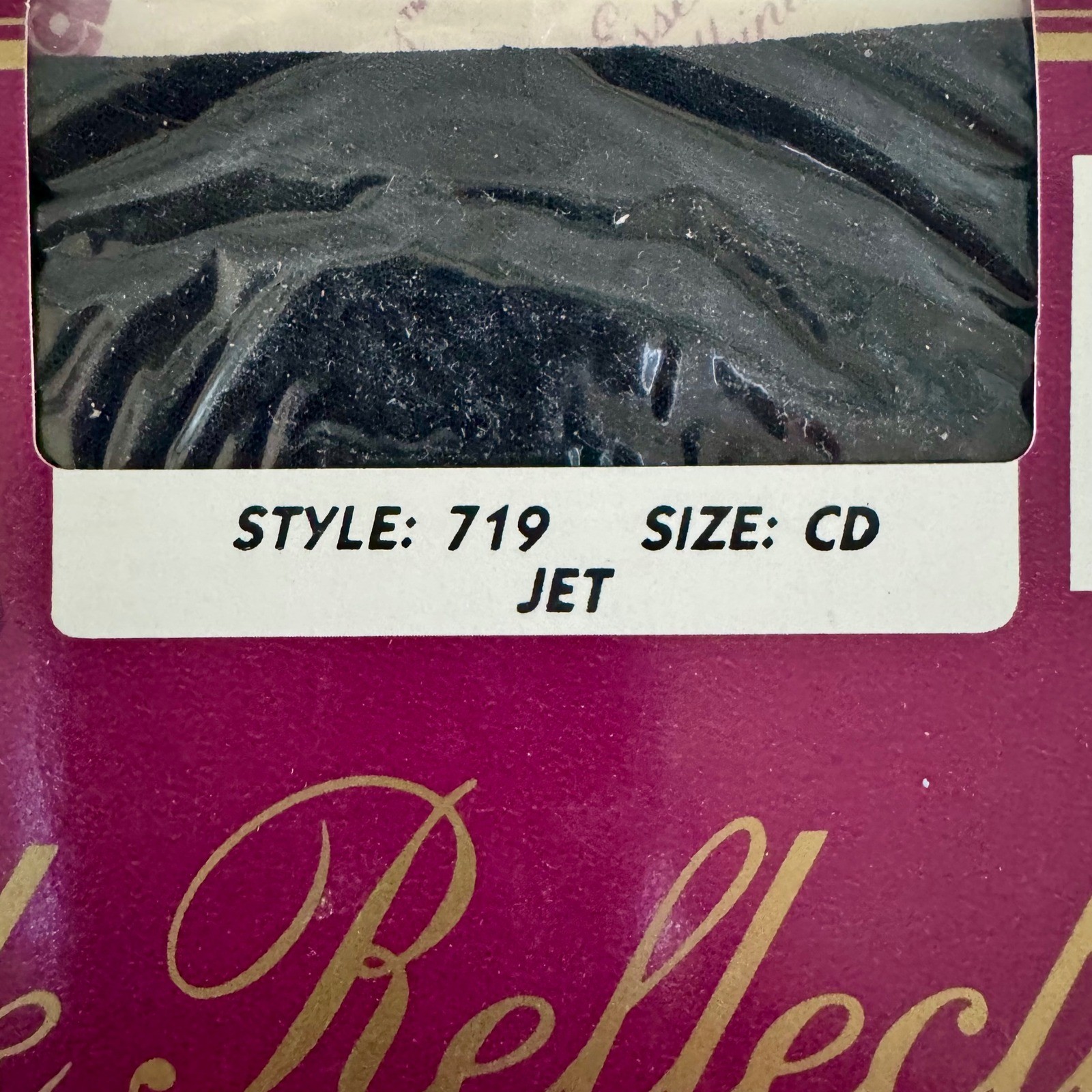 2PK Vintage Hanes Silk Reflections Pantyhose 719 Jet Black Size CD Sandalfoot