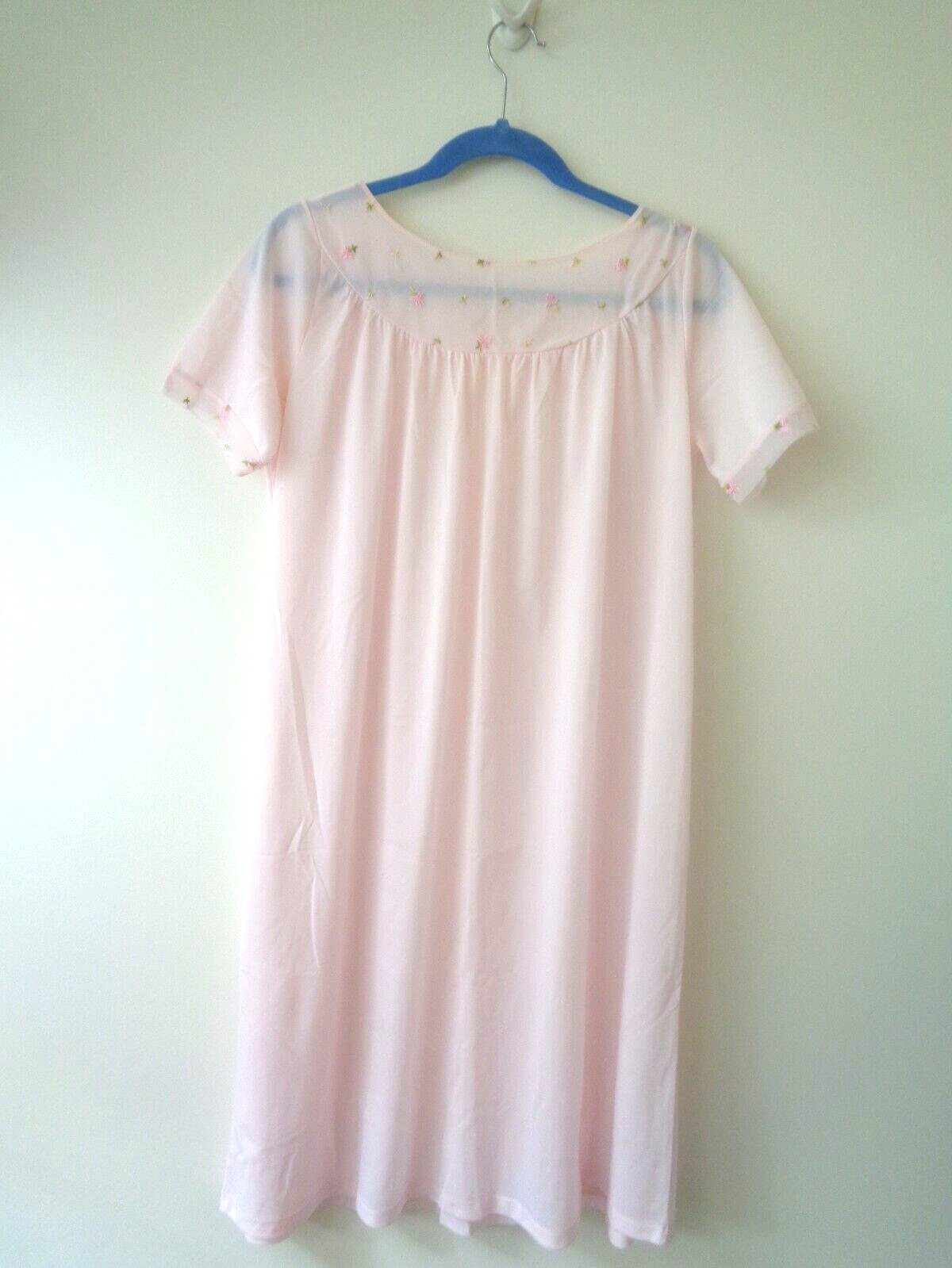 VINTAGE DUTCHMAID NYLON PINK NIGHTGOWN SIZE 14 MADE IN EPHRATA PA USA